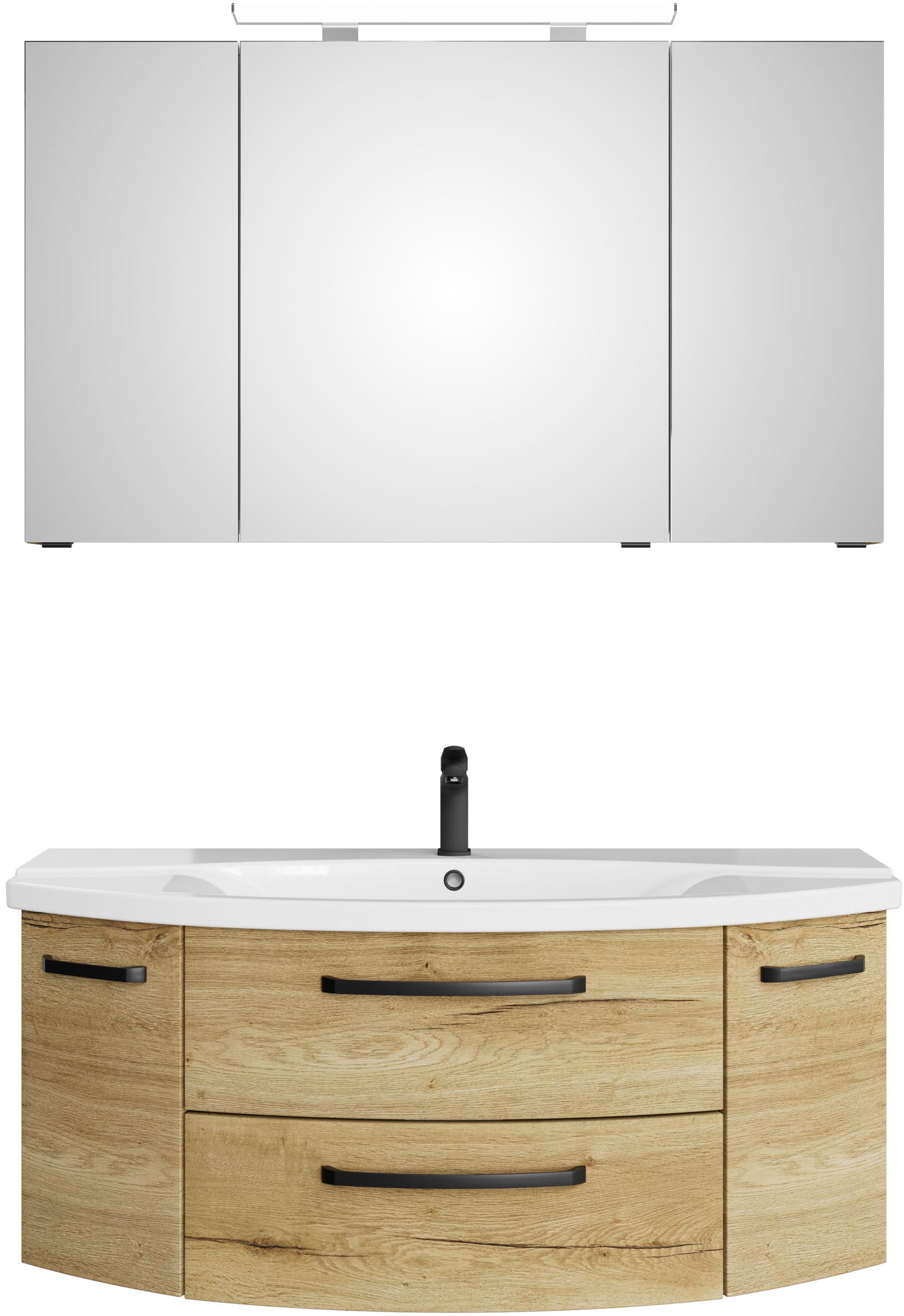 Saphir Badmöbel-Set »Serie 4010 2-teilig Keramik-Waschtisch mit LED-Spiegel günstig online kaufen