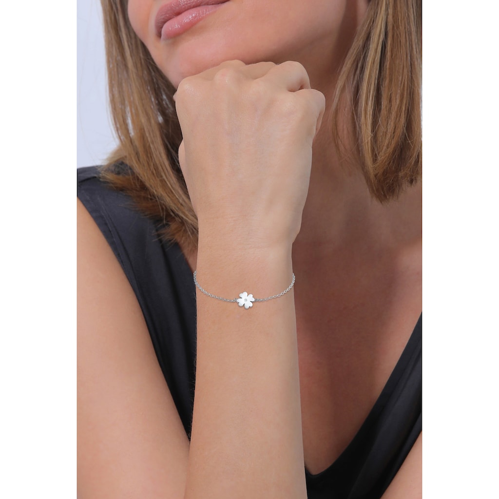 Elli DIAMONDS Armband »Kleeblatt Talisman Diamant (0.015 ct.) 925 Silber«