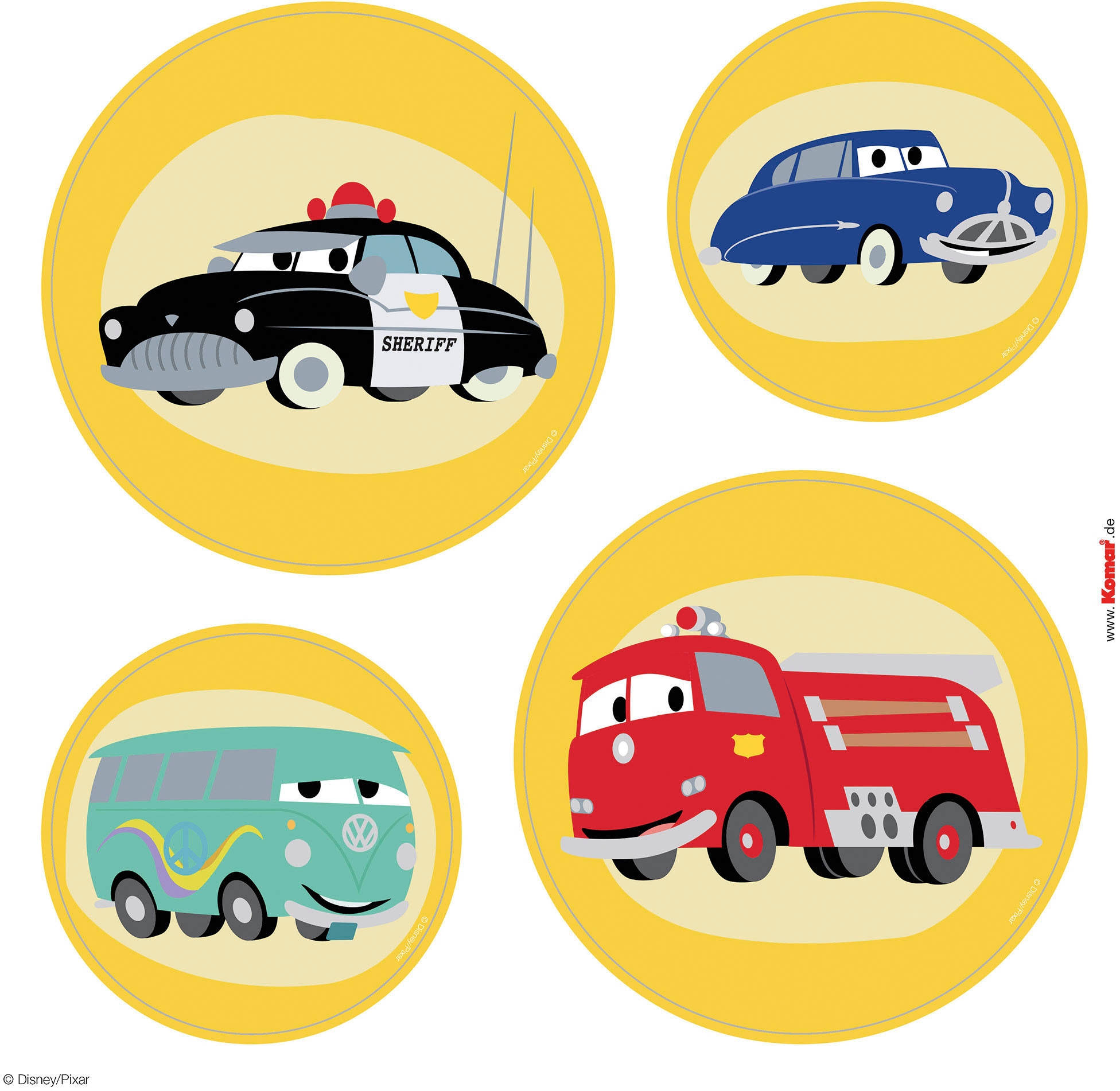 Komar Fensterbild »Fenstersticker - Cars Ka-Chow Bubbles - Größe 30 x 30 cm, 2 Bogen«