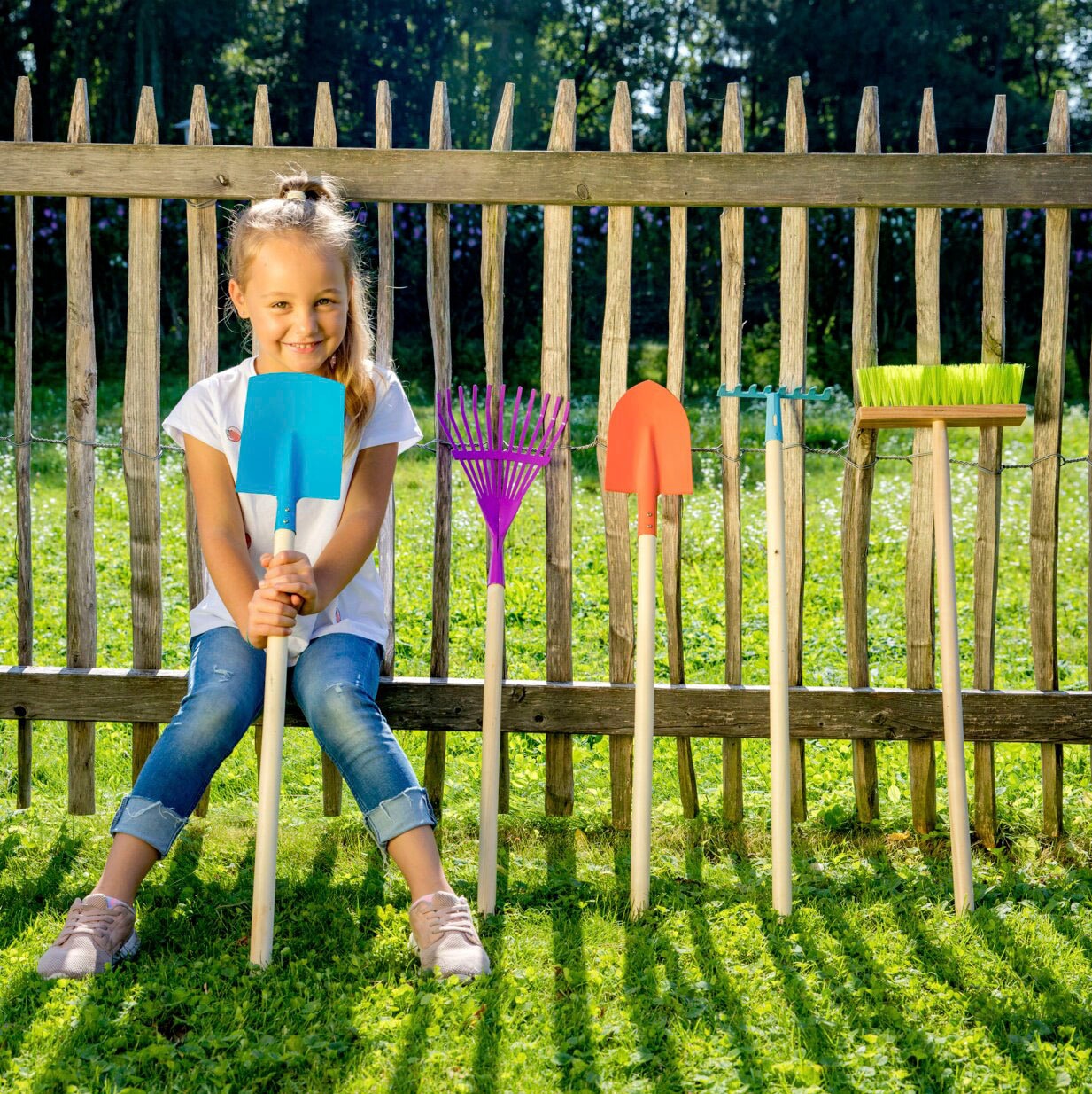 Windhager Gartenpflege-Set (Set, 5 tlg.)  5 Teile: Spitzschaufel, Rechen, Fächerbesen, Besen, Schaufel