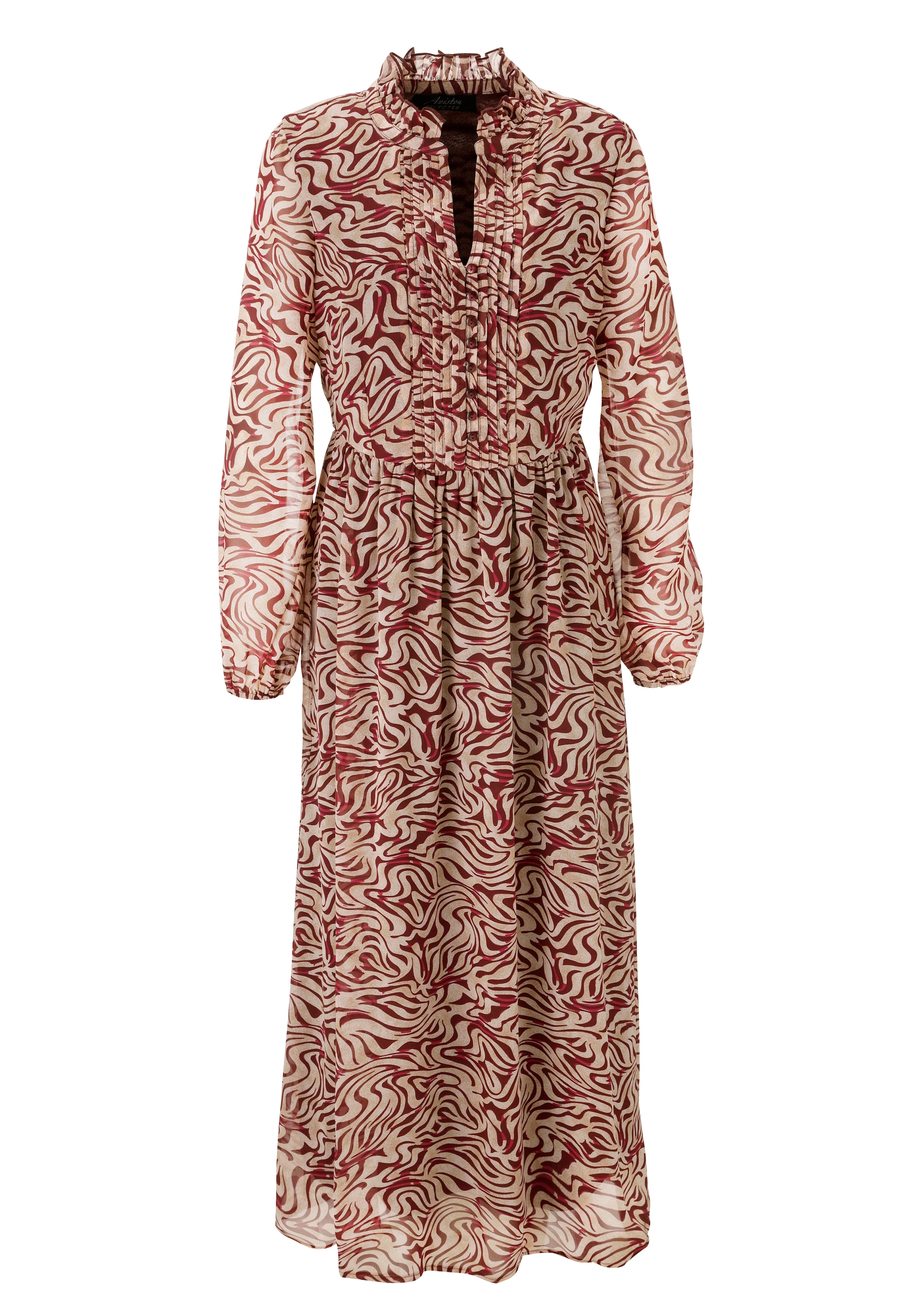 Aniston SELECTED Maxikleid, mit aufwendiger und dekorativer Biesenverarbeitung - NEUE KOLLEKTION
