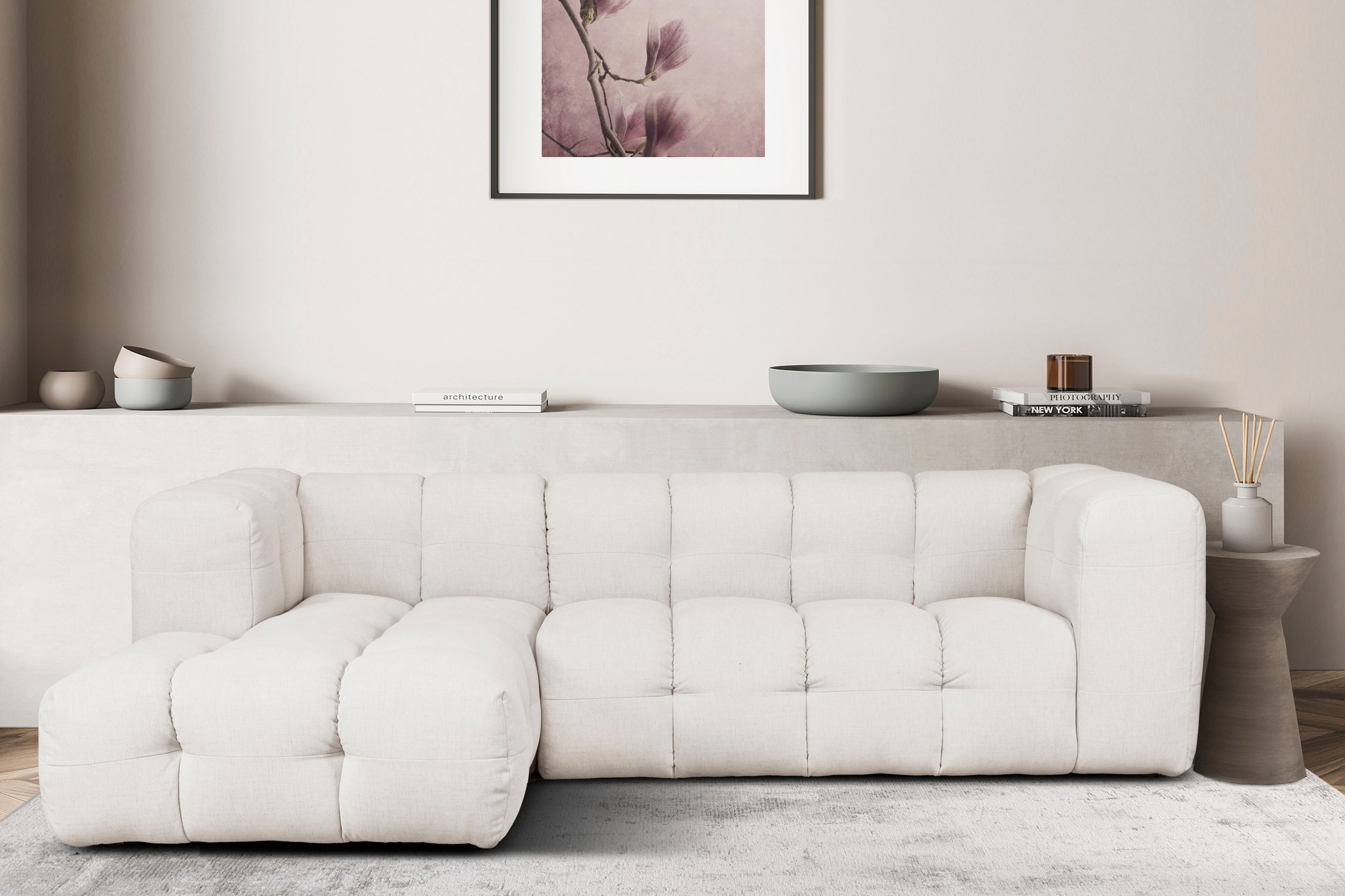 LeGer Home by Lena Gercke Ecksofa »TALISHA L-Form Designersofa, moderne Steppung, B/T/H: 276/178/75 cm«, aufwendig gepolstert, hoher Sitzkomfort