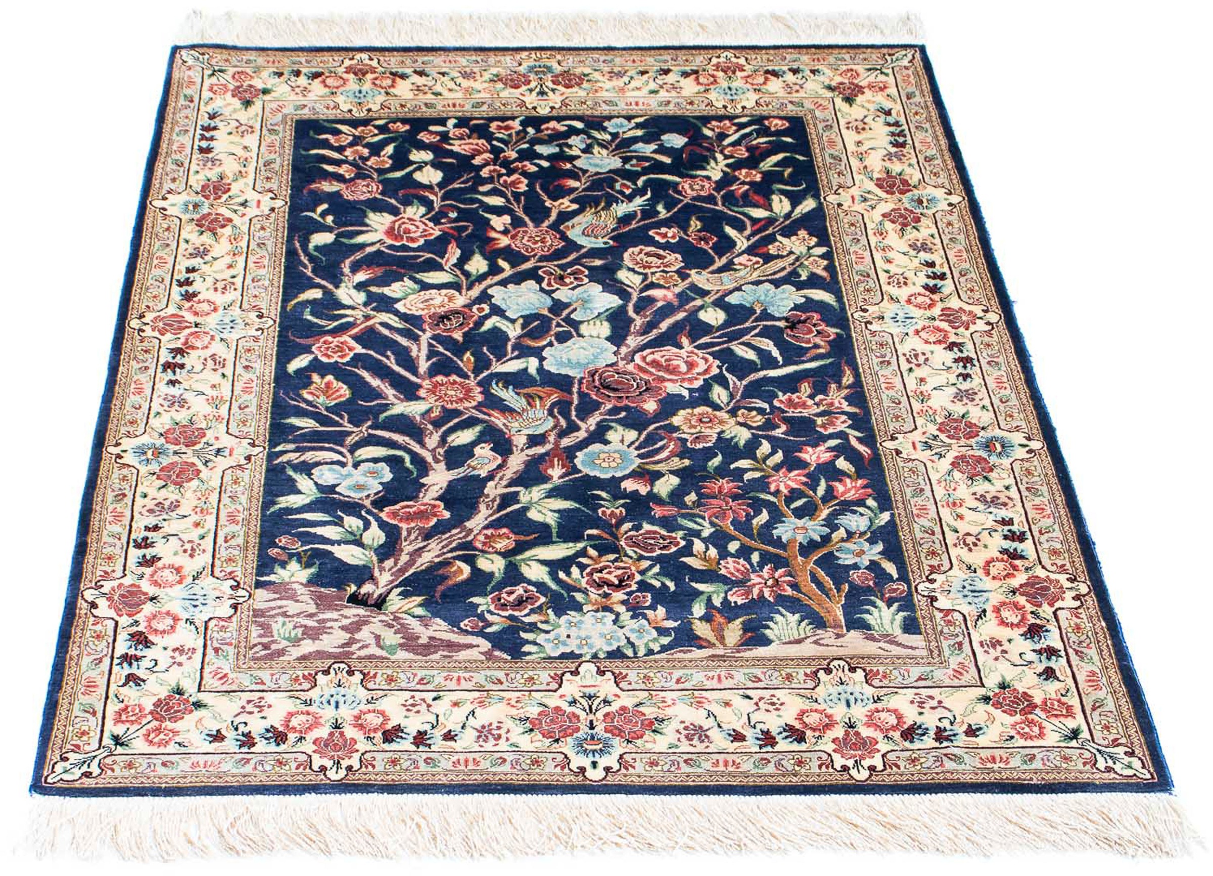 morgenland Orientteppich »Perser - Ghom - 110 x 77 cm - dunkelblau«, rechte günstig online kaufen