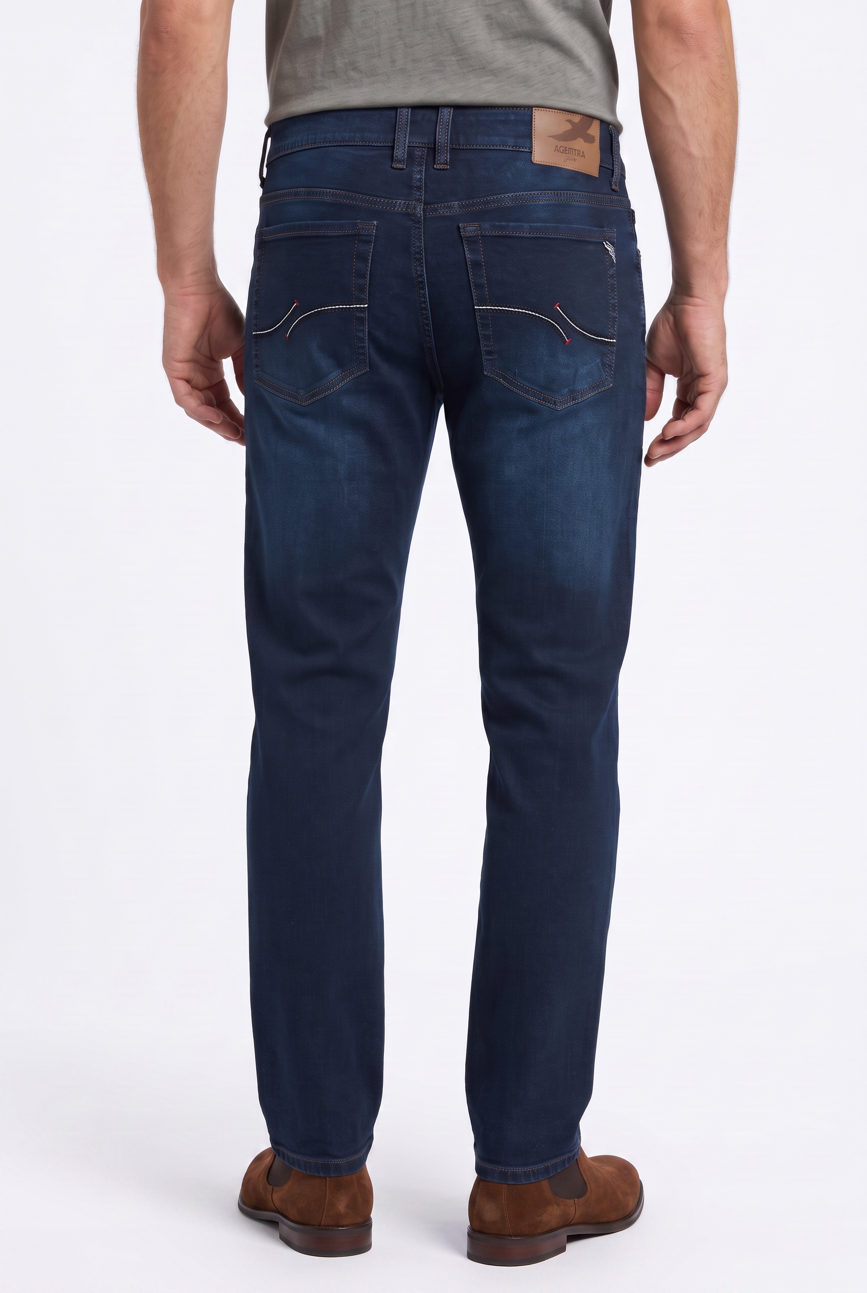 Arizona Straight-Jeans gerader Straight-Fit, aus elastischem Denim, niedrige Leibhöhe