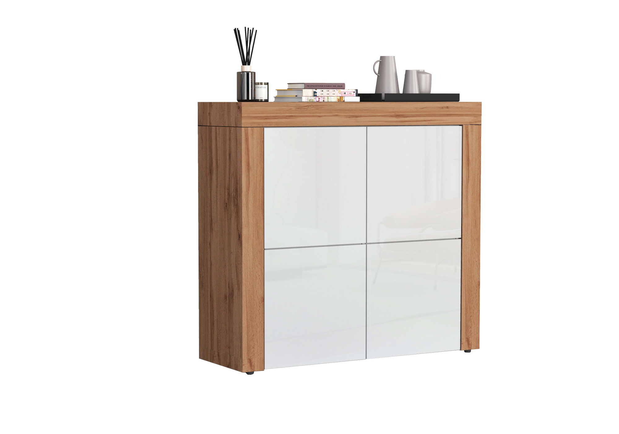 INOSIGN Highboard »CHRONOS Breite 140 cm mit 4 Türen und 8 Fächer 'Made in Italy'«, (1 St.), Hohes Sideboard, Kommode, Schrank, Grifflos mit Push to Open