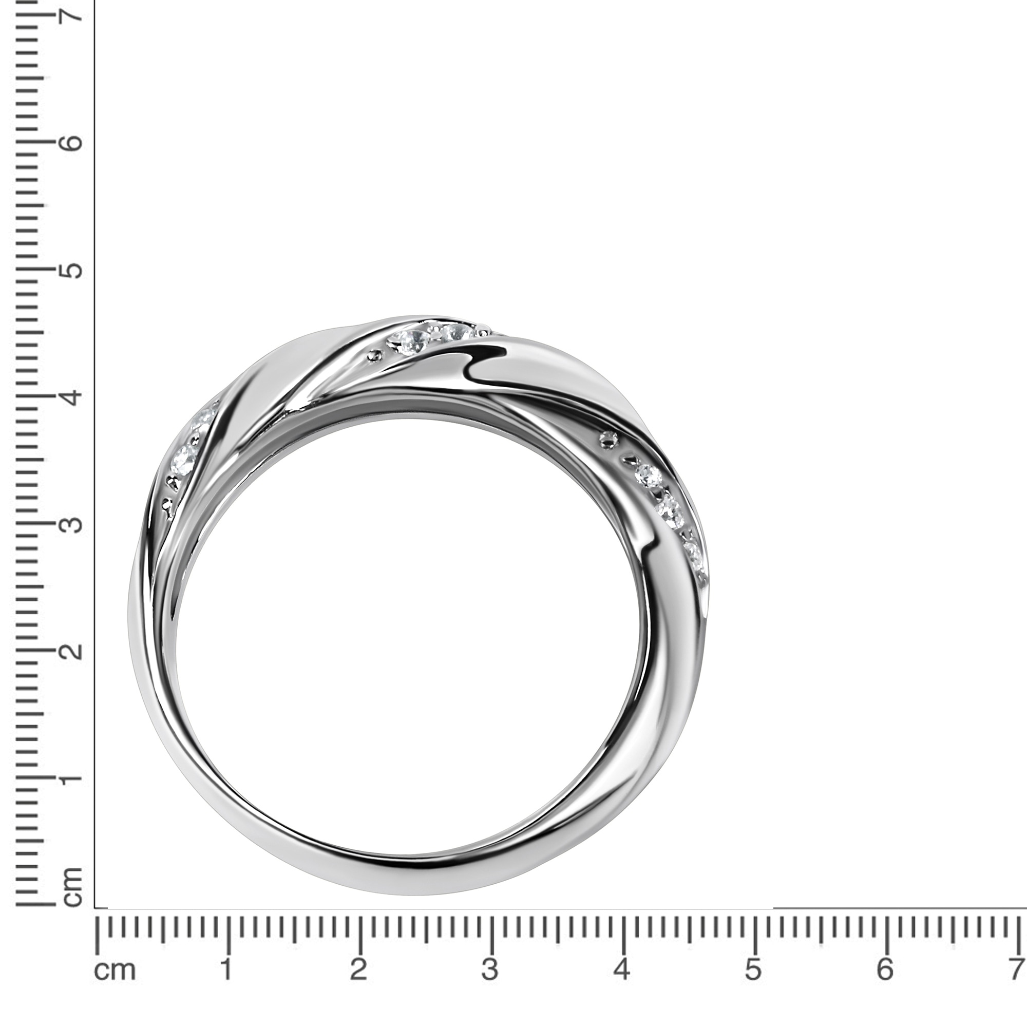 Zeeme Fingerring »Silber 925 rhodiniert mit Zirkonia weiß«