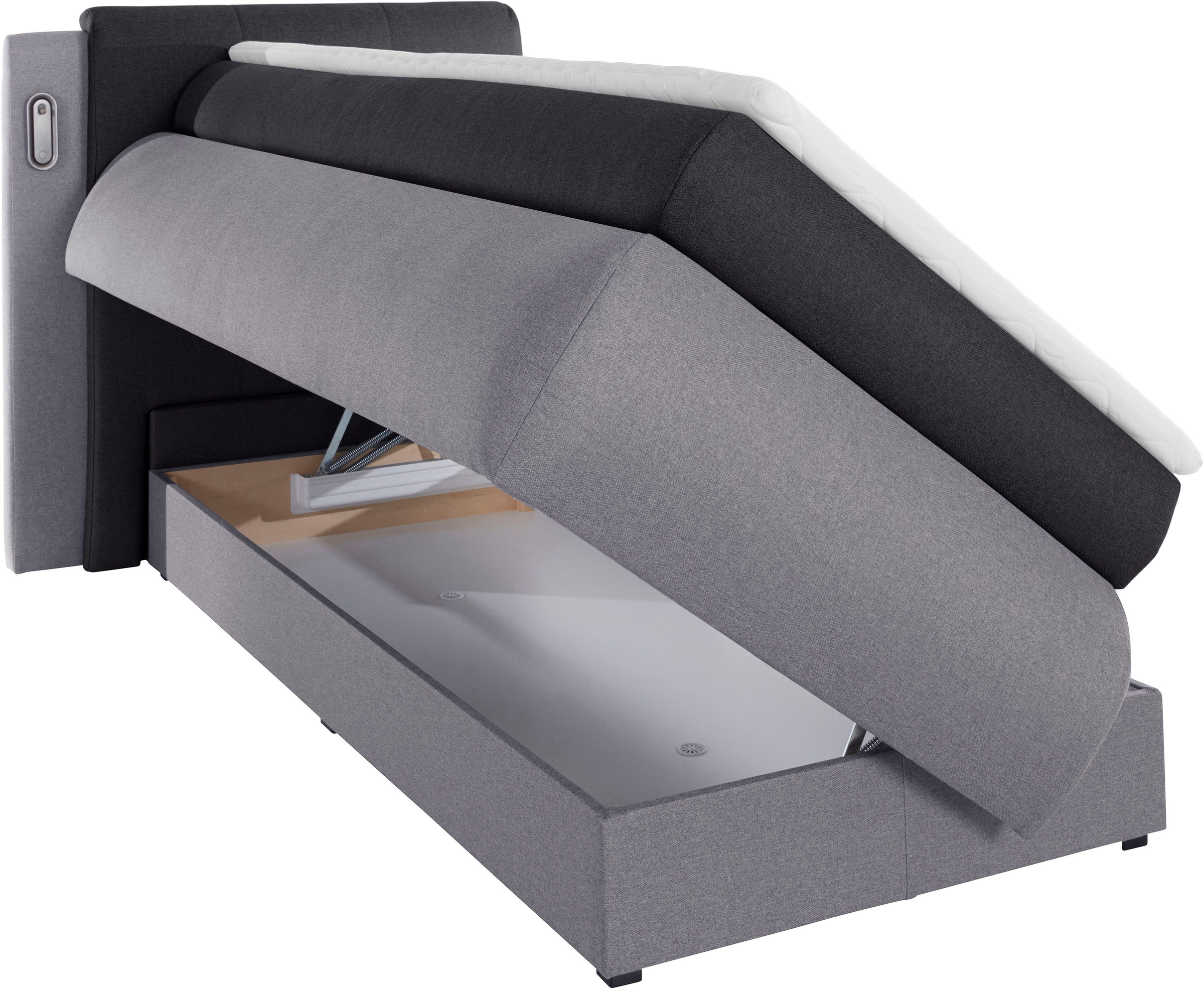 COLLECTION AB Boxspringbett »Borna«, inklusive Bettkasten, LED-Beleuchtung und Topper