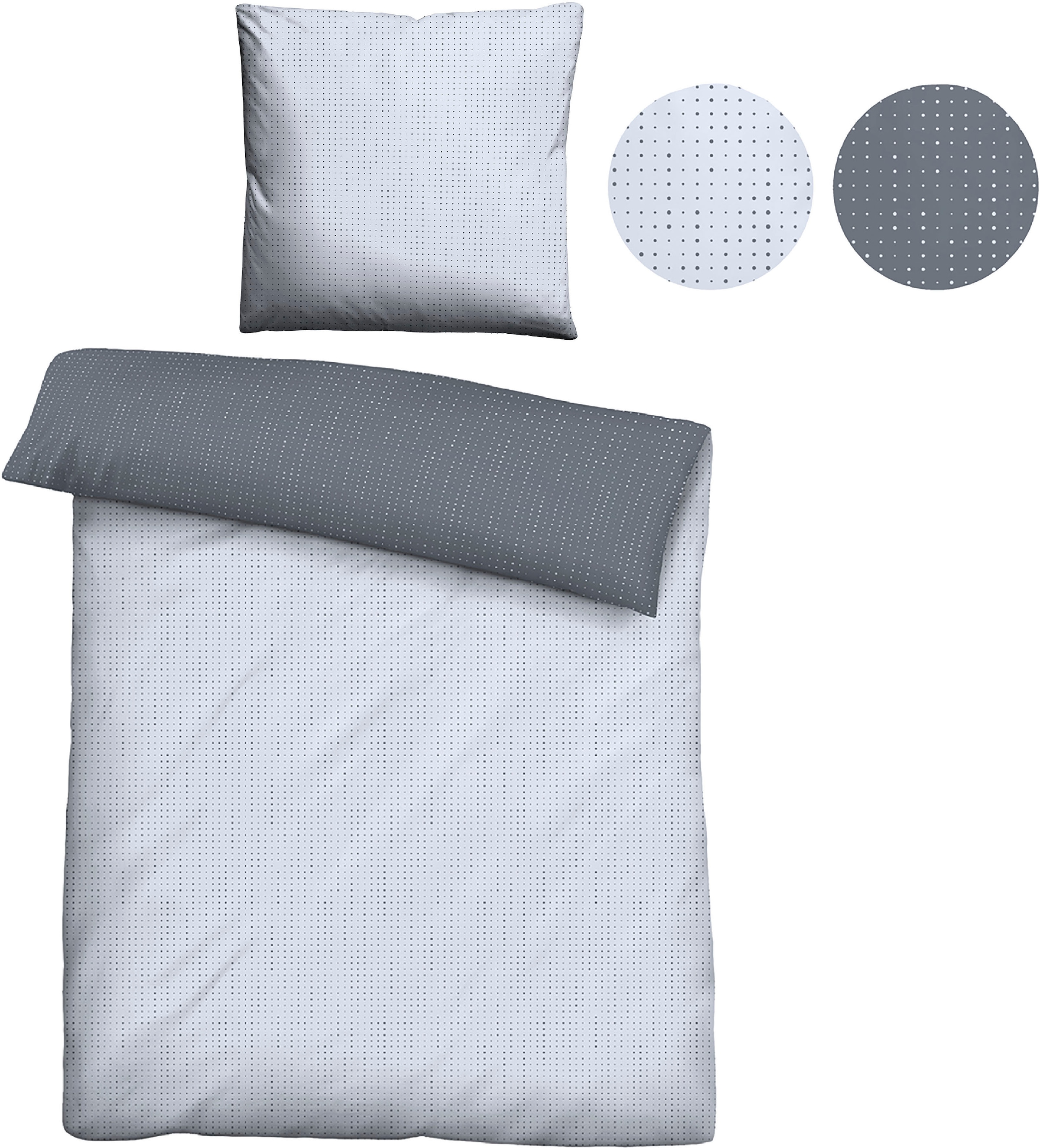 Biberna Wendebettwäsche »Combinate in Gr. 135x200, 155x220 oder 200x200 cm« 2 Stk. Bettwäsche aus Baumwolle, zeitlose Bettwäsche mit Wendeoptik
