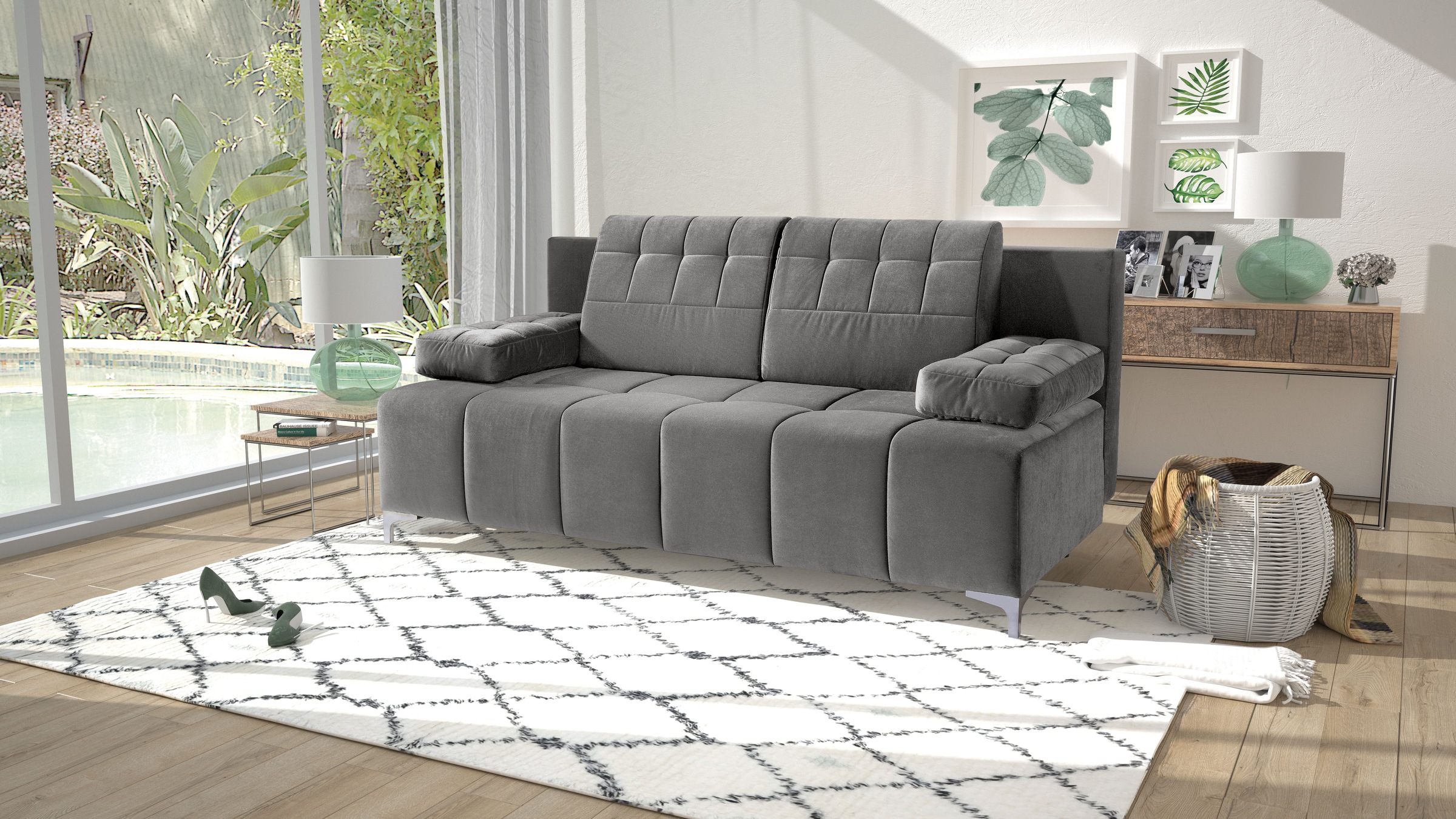 exxpo - sofa fashion 3-Sitzer »Sinus Schlafsofa, Dauerschläfer, Bettkasten, günstig online kaufen