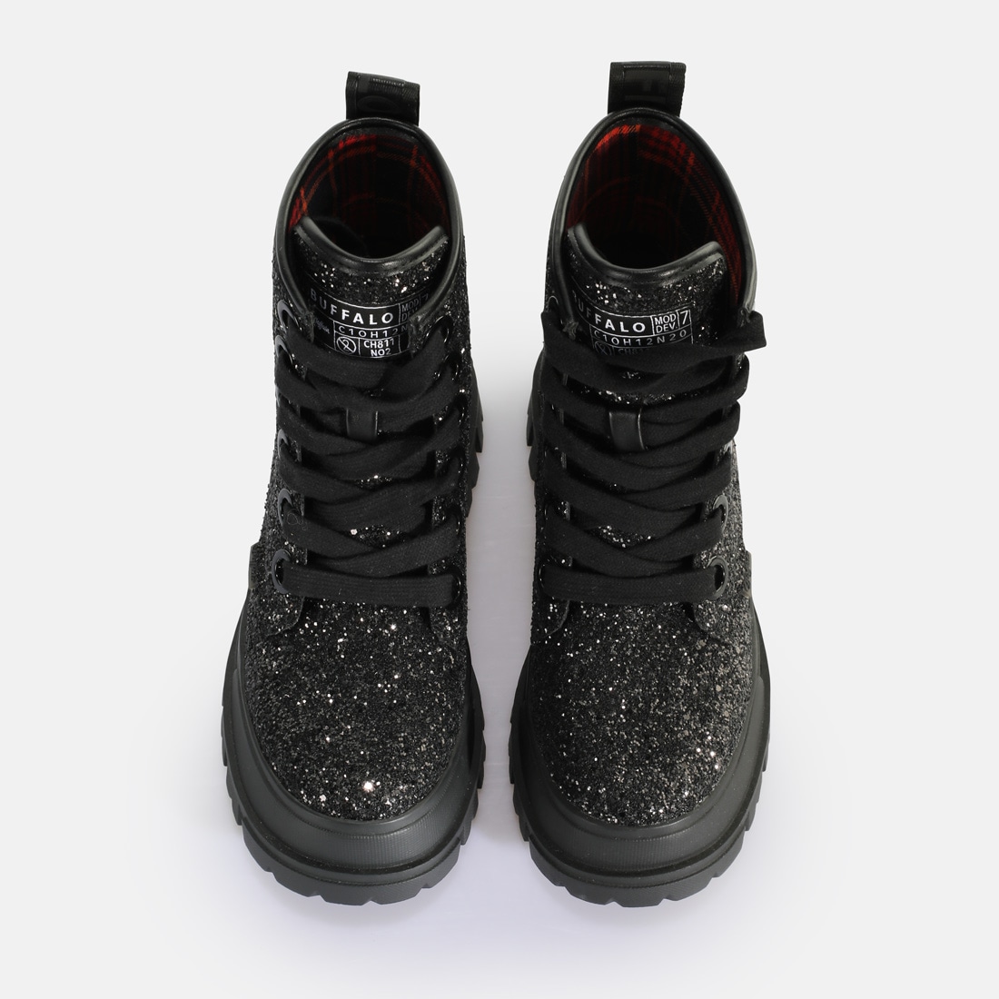 Buffalo Schnürboots »ASPHA LACEUP HI«  Plateauboots, Schnürstiefelette mit stylischem Glitterbesatz