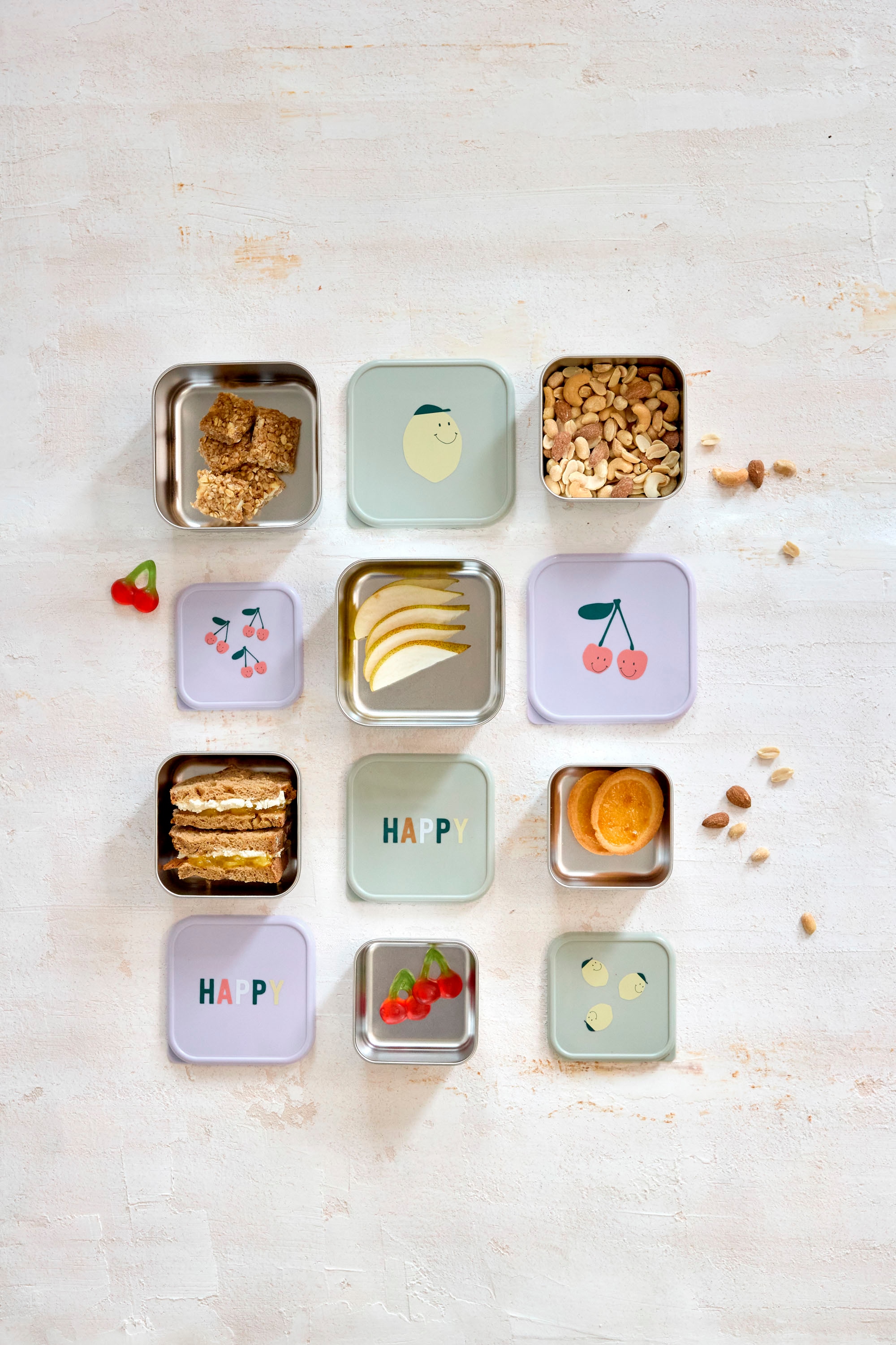 LÄSSIG Lunchbox »Happy Fruits, Cherry«, (Set, 3 tlg.)