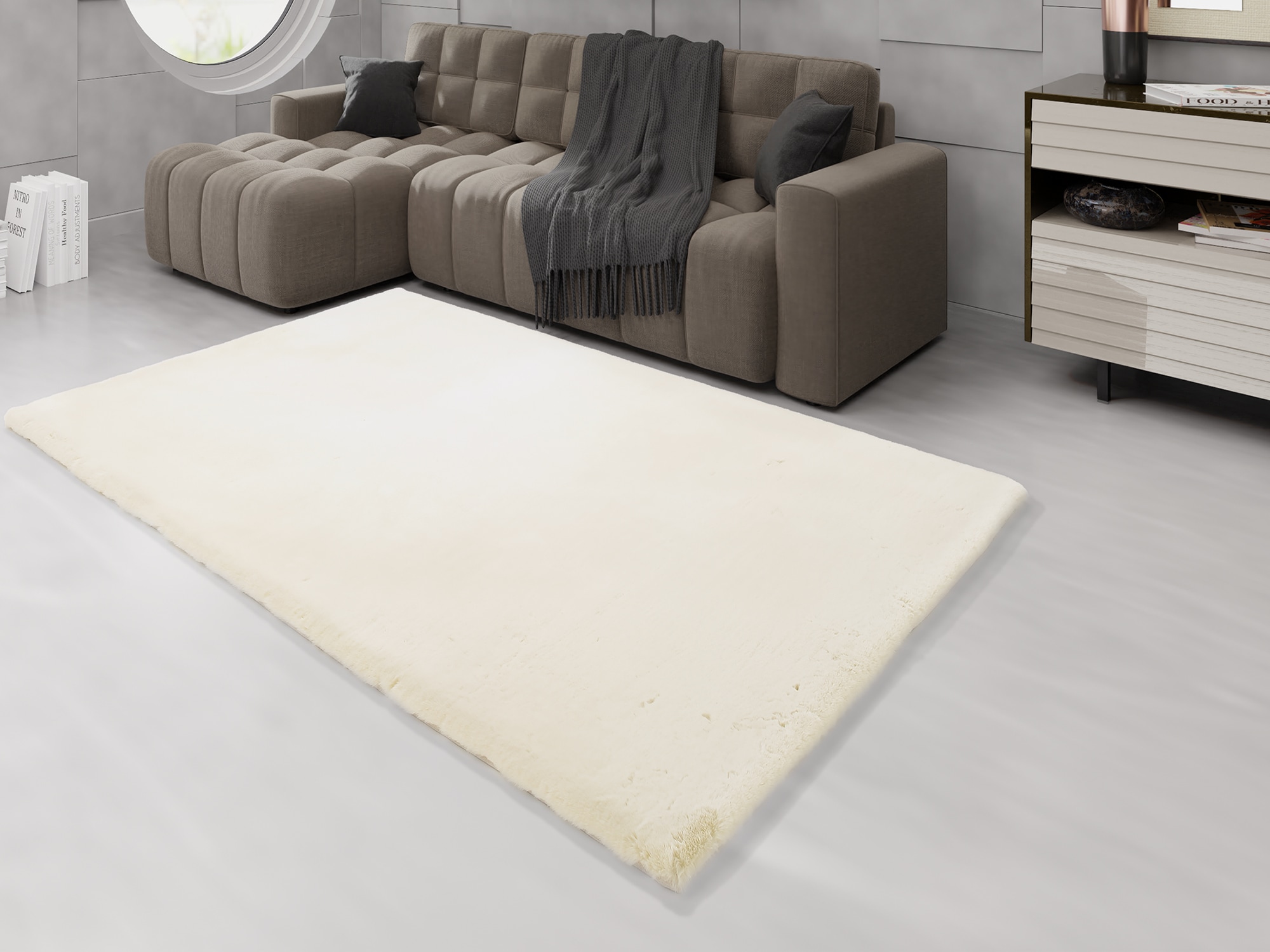 OCI DIE TEPPICHMARKE Teppich »ALISSA«, rechteckig, 38 mm Höhe, Kuschelig weicher Flor, Kaninchen Fell Haptik, getuftet