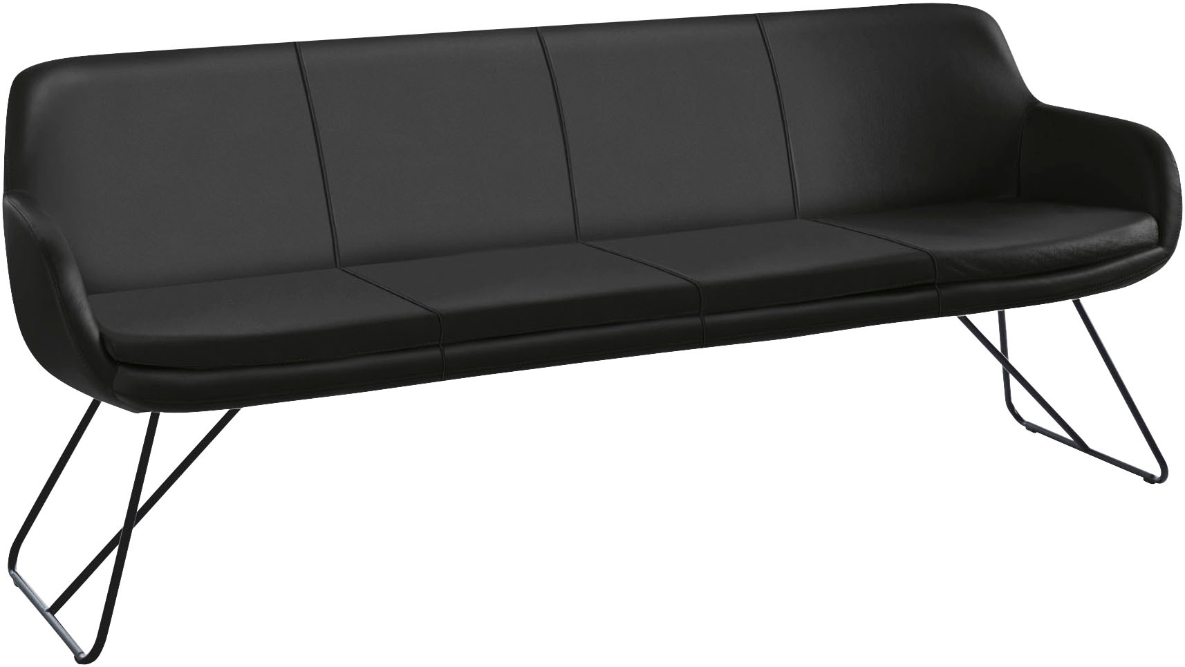 MUSTERRING Essbank »Tavia« Schlittengestell in drei Ausführungen, Breite 180, 200 oder 220 cm schwarz + schwarz