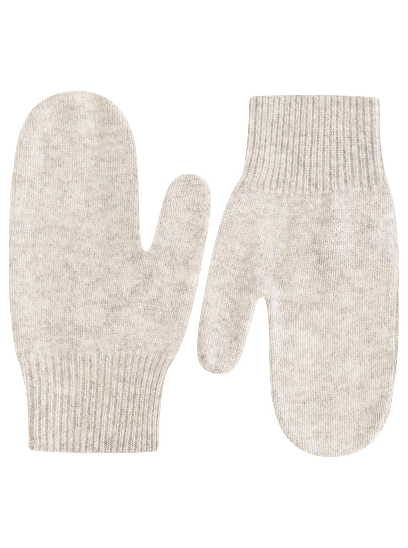 ZWILLINGSHERZ Fäustlinge aus reinem Kaschmir Hellgrau