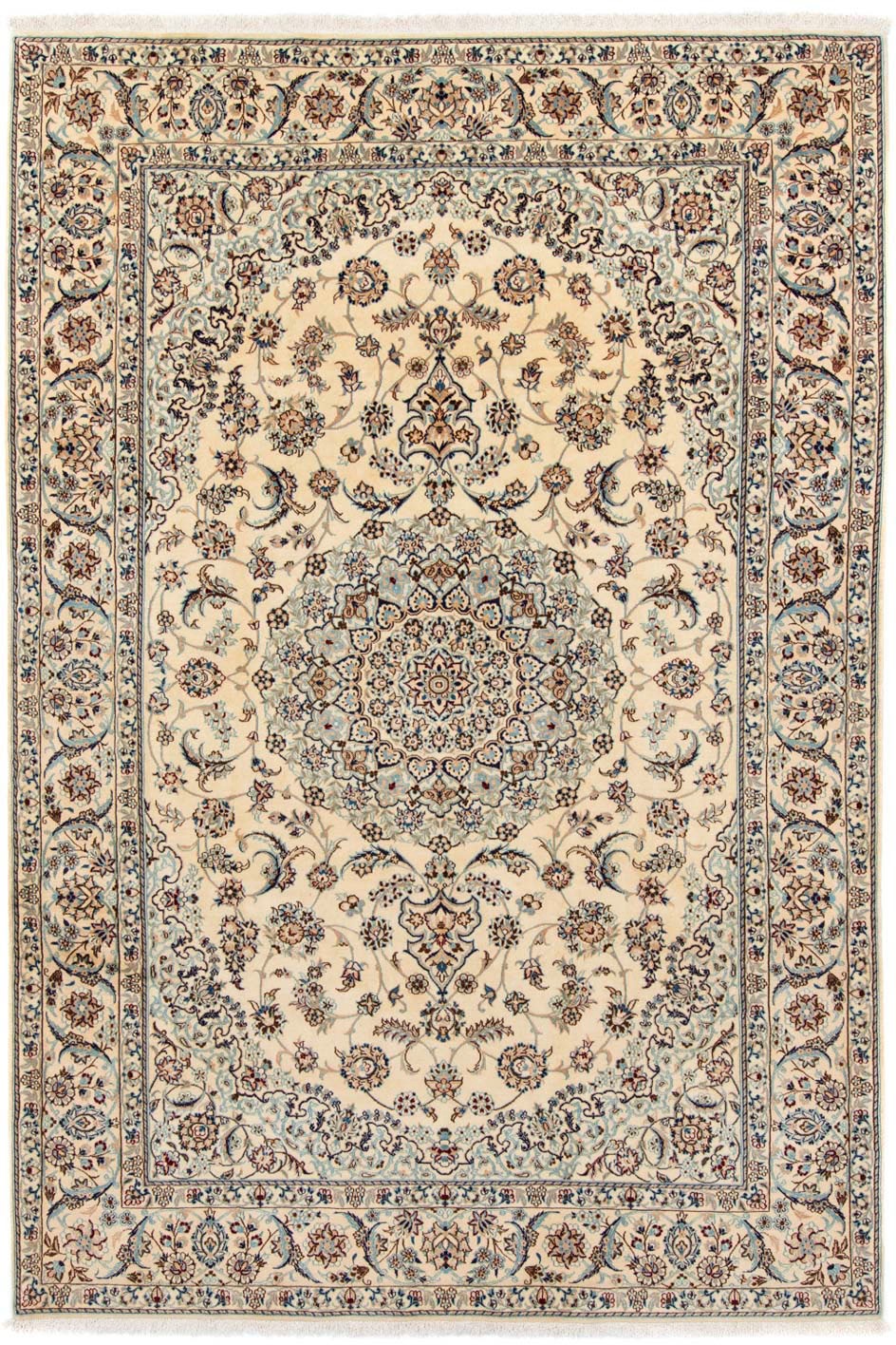 morgenland Wollteppich »Nain Medaillon Beige 289 x 197 cm«, rechteckig, 10 günstig online kaufen