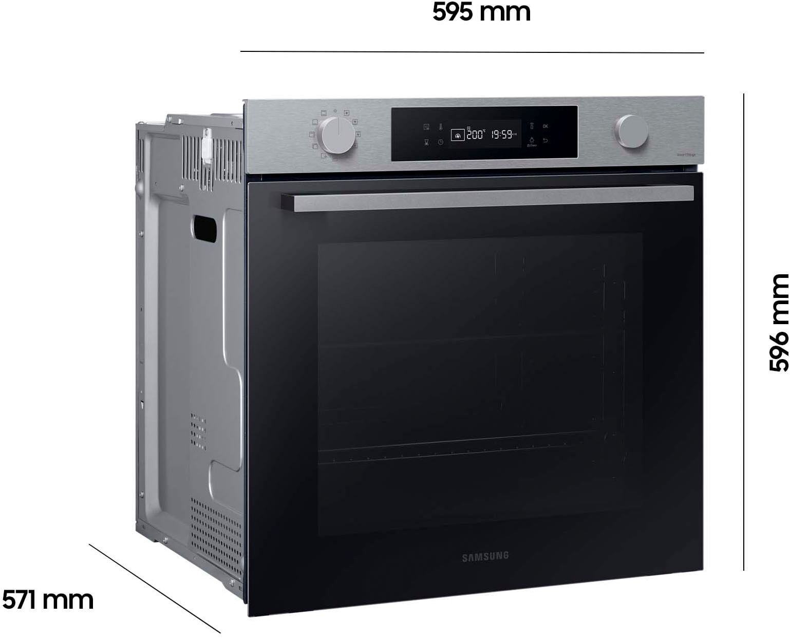 Samsung Einbaubackofen NV7400B »NV7B41307AS«, Pyrolyse-Selbstreinigung, Raumwunder - XXL-Innenraum mit 76L, langsam schließender Tür und WiFi