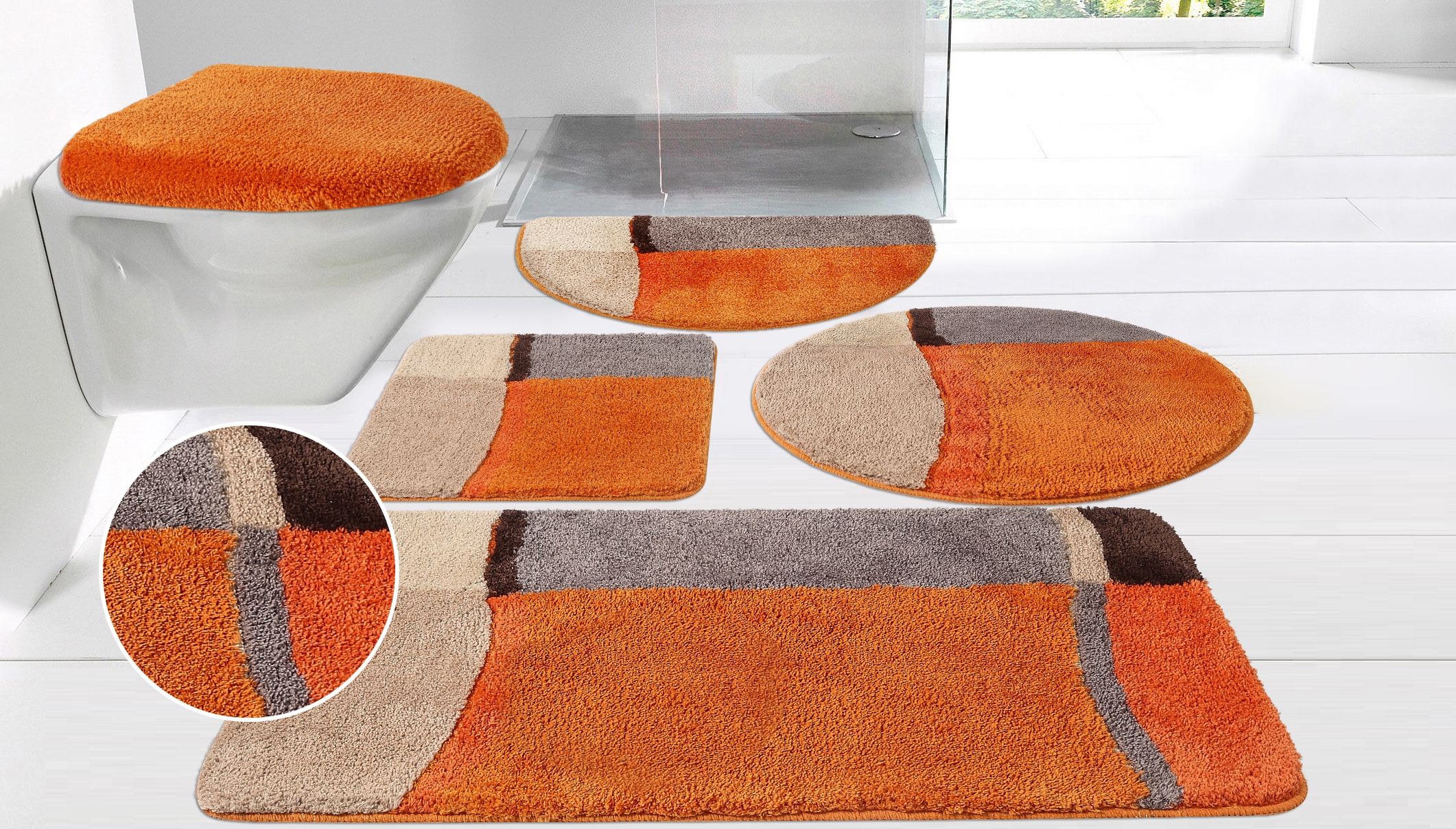 my home Badematte »Belio, Badvorleger, Badezimmer Teppich« Höhe 20 mm rutschhemmend beschichtet fußbodenheizungsgeeignet | schnell trocknend | strapazierfähig Badematte, Badteppich, Badematten auch als 2 tlg. Set erhältlich, bunt