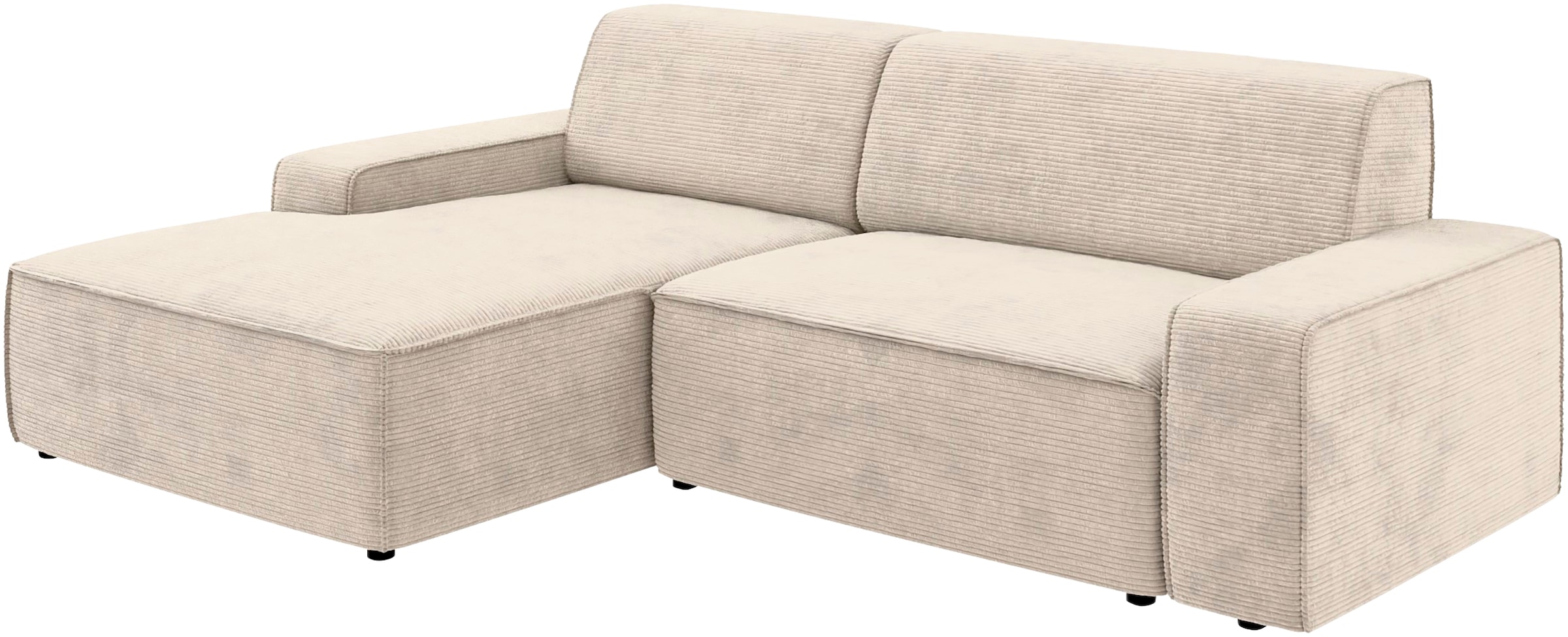 TRENDMANUFAKTUR Ecksofa »Graz, wahlweise mit Sitzvorschub und Bettkasten, L-Form, Breite 246 cm«, in Cord-, haustierfreundlichem LEO Struktur- oder LUMOS-3D-Bezug