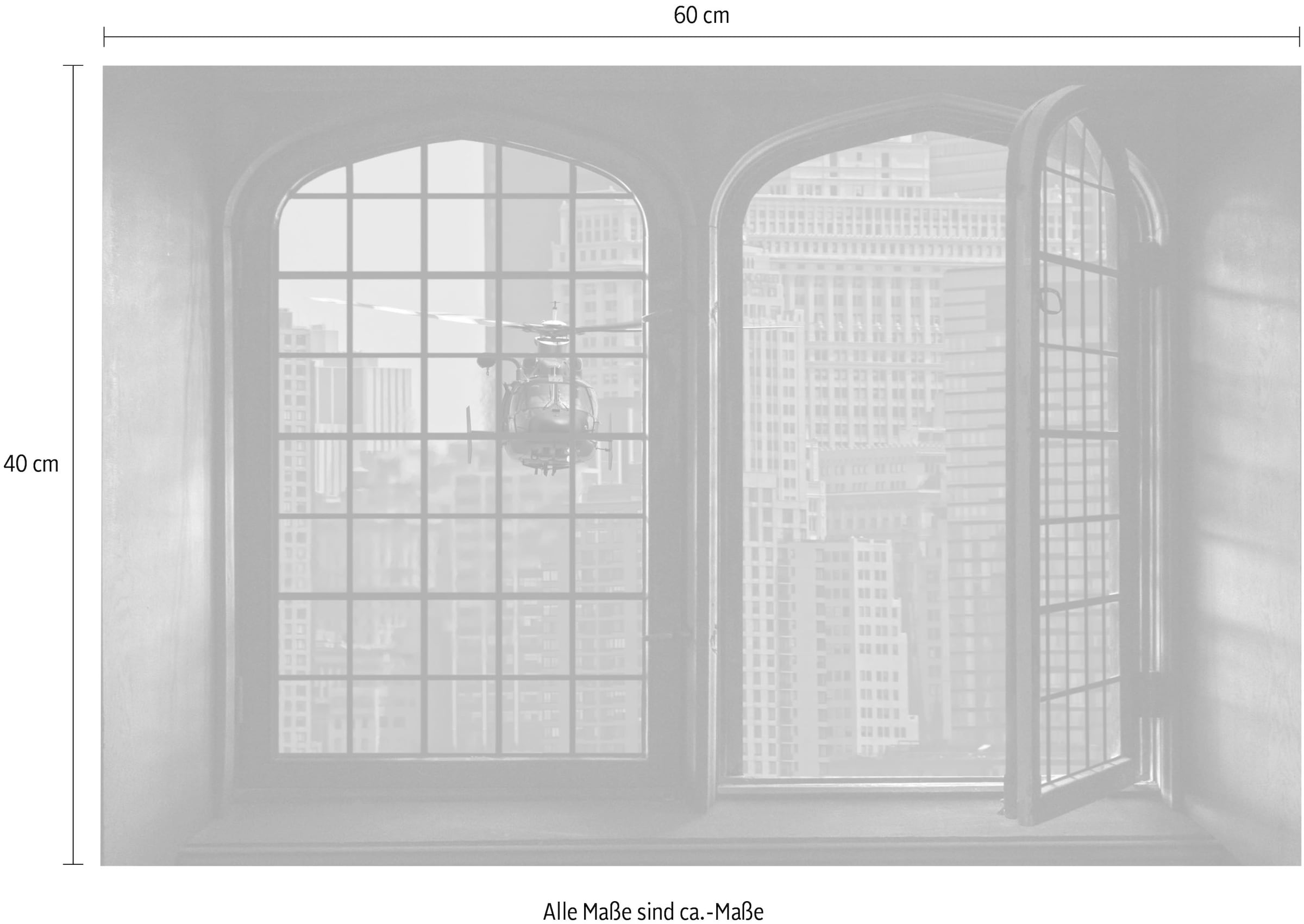 queence Wandsticker »Hubschrauber«, Wandsticker, Wandbild, selbstklebend, 3D, Fenster