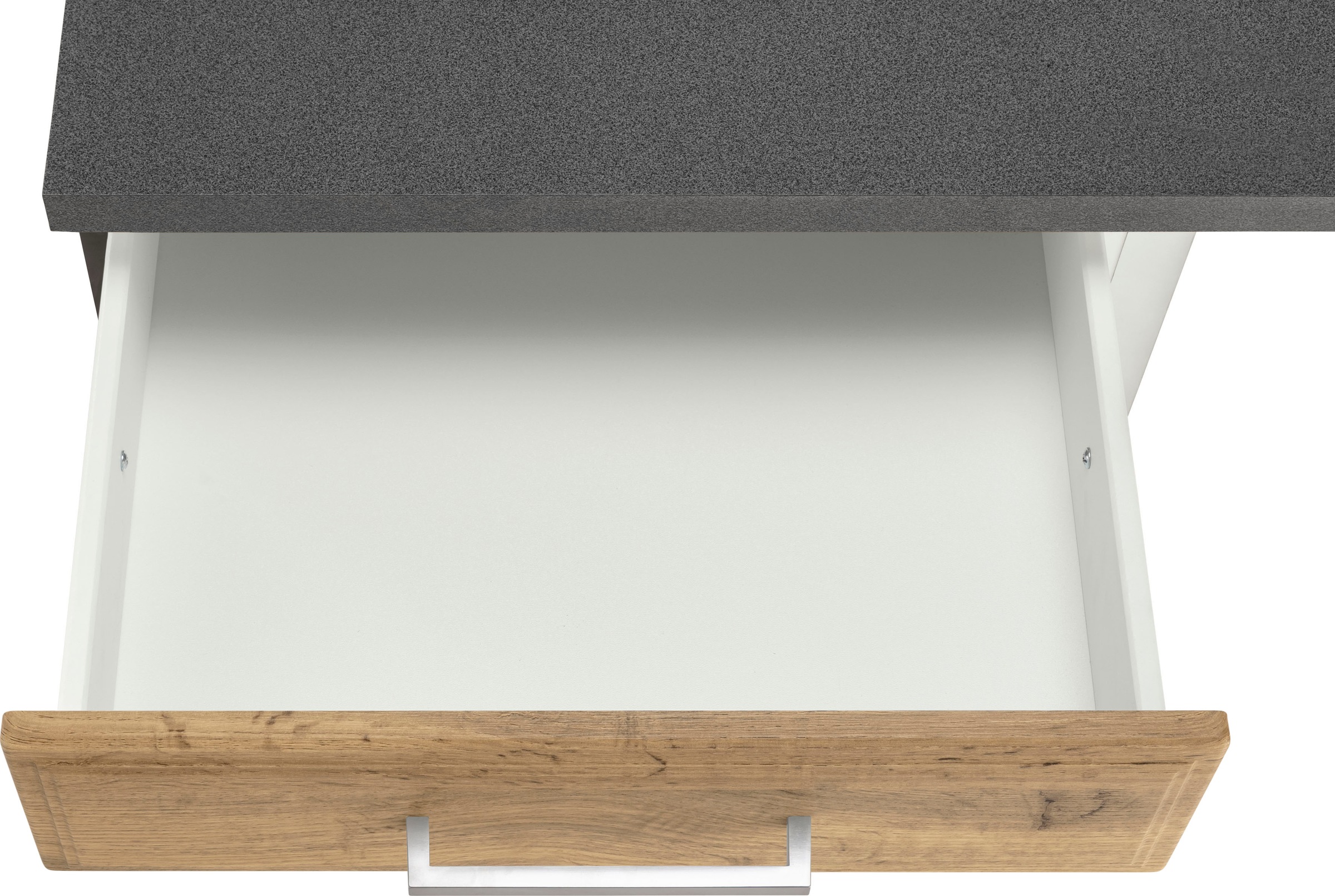 HELD MÖBEL Küchenzeile »Stockholm«, Breite 270 cm, mit hochwertigen MDF Fronten im Landhaus-Stil