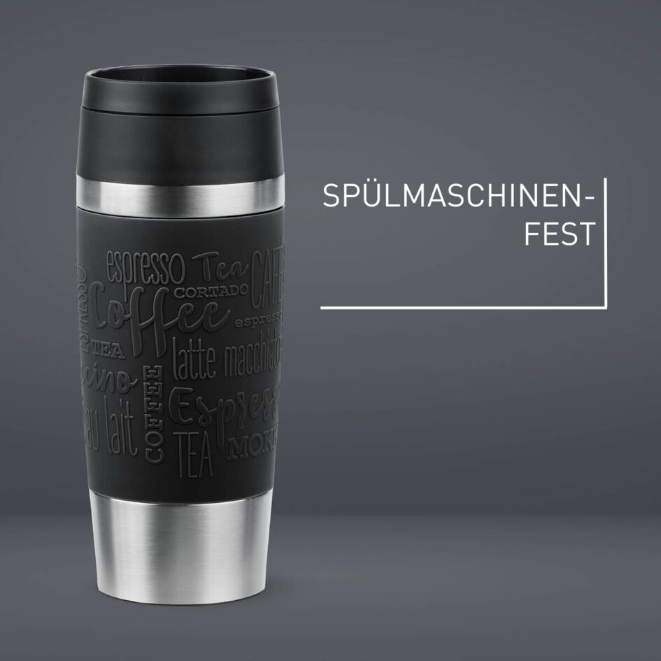 Emsa Thermobecher »Travel Mug Classic, mit 360°-Trinköffnung, auslaufsicher, rutschfest« 4h heiß, 8h kalt - 360 ml / 6h heiß, 12h kalt - 500 ml, 100% dicht