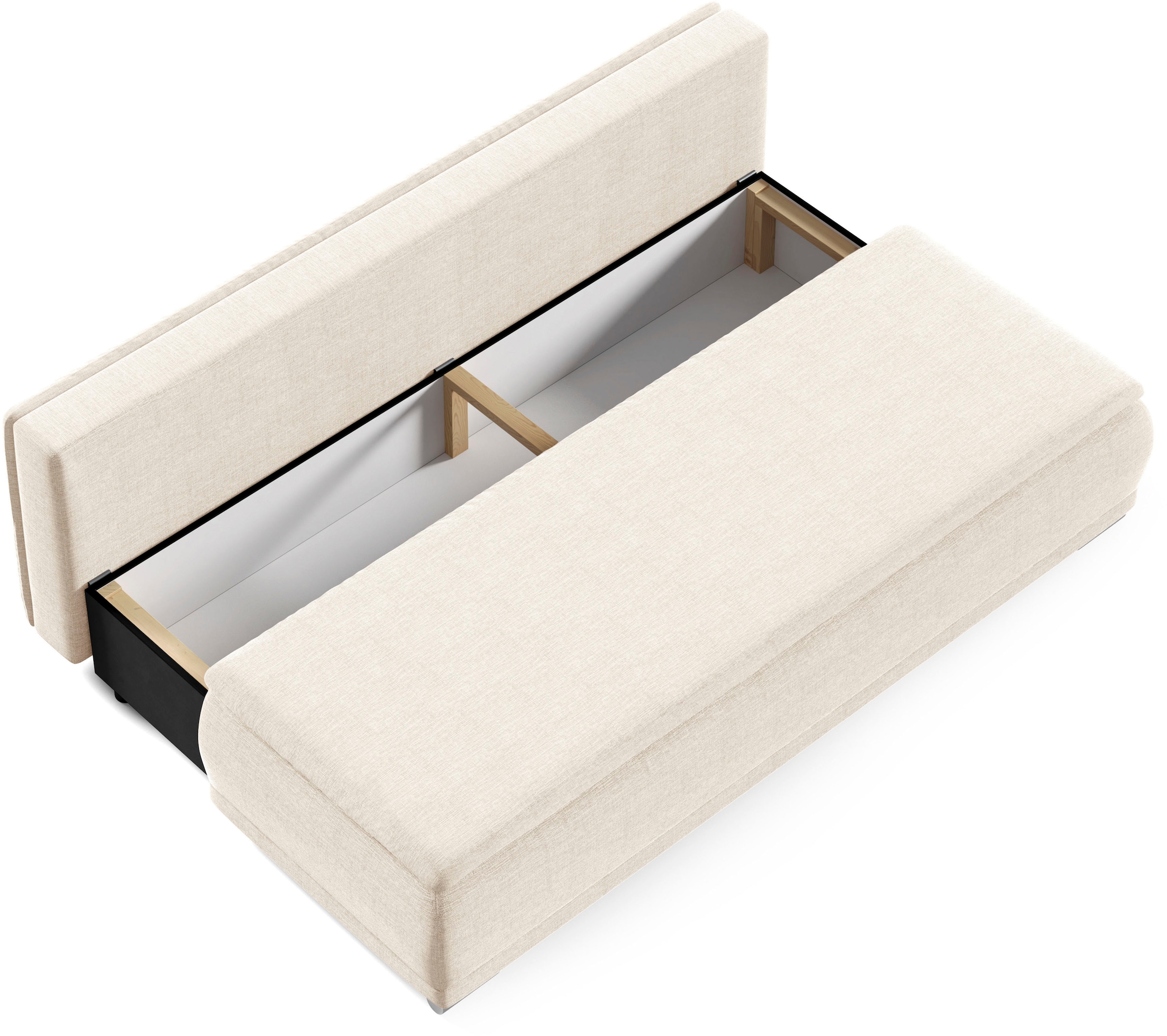 WERK2 Schlafsofa »Biggi, komfortabel und elegant, Breite 206cm,«, 2-Sitzer Sofa & Schlafcouch mit Bettkasten