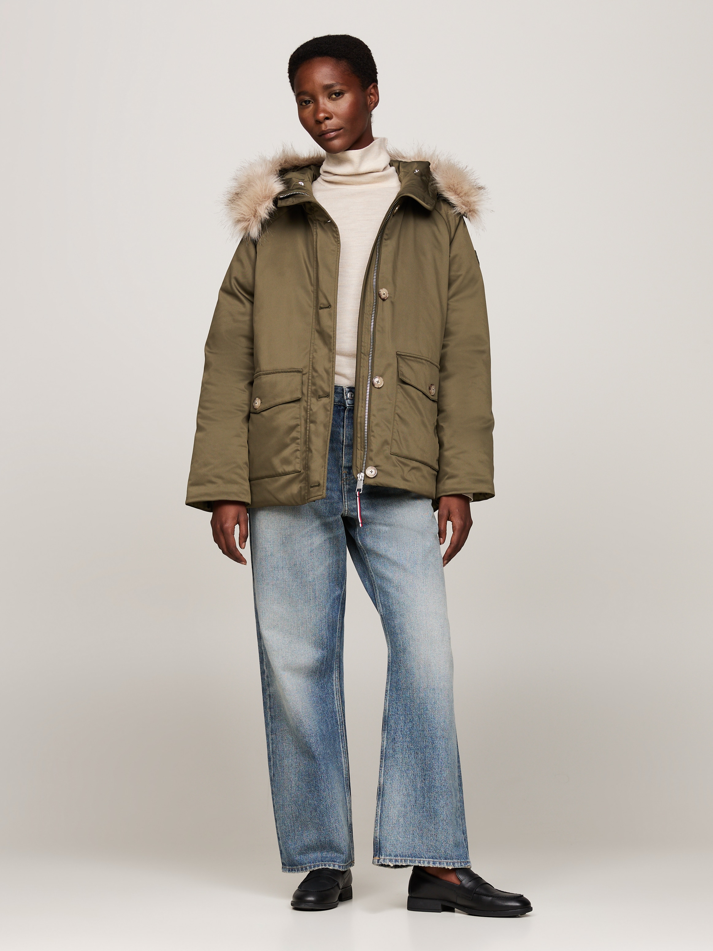 Tommy Hilfiger Parka, mit Kapuze, mit Logopatch