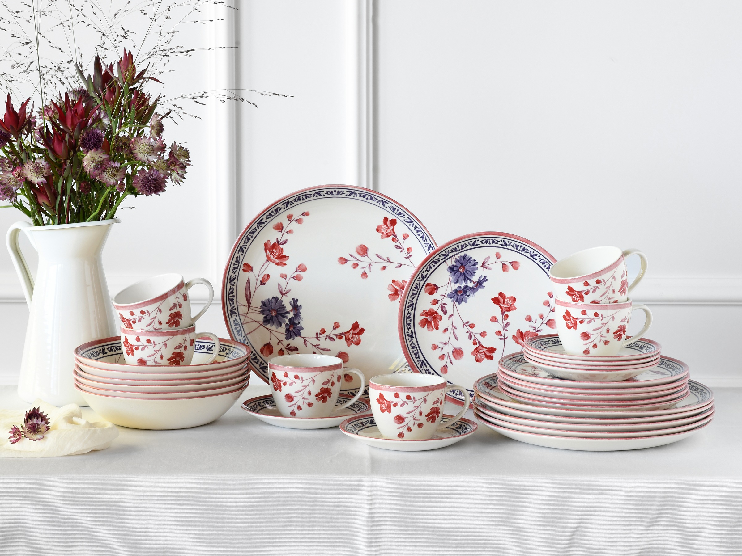 CreaTable Kombiservice »Cottage, Kombi-Service 30-tlg«, (Set, 30 tlg.), Blumenmotive