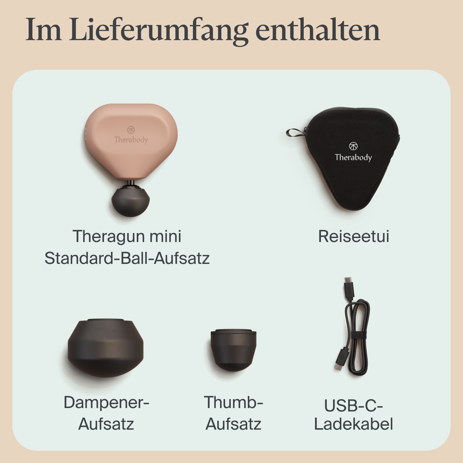 Therabody Massagepistole »Theragun Mini 3.0 Schmerzlinderung, Erholung, Stressreduktion«, App-Steuerung, portabel, 3 Aufsätze