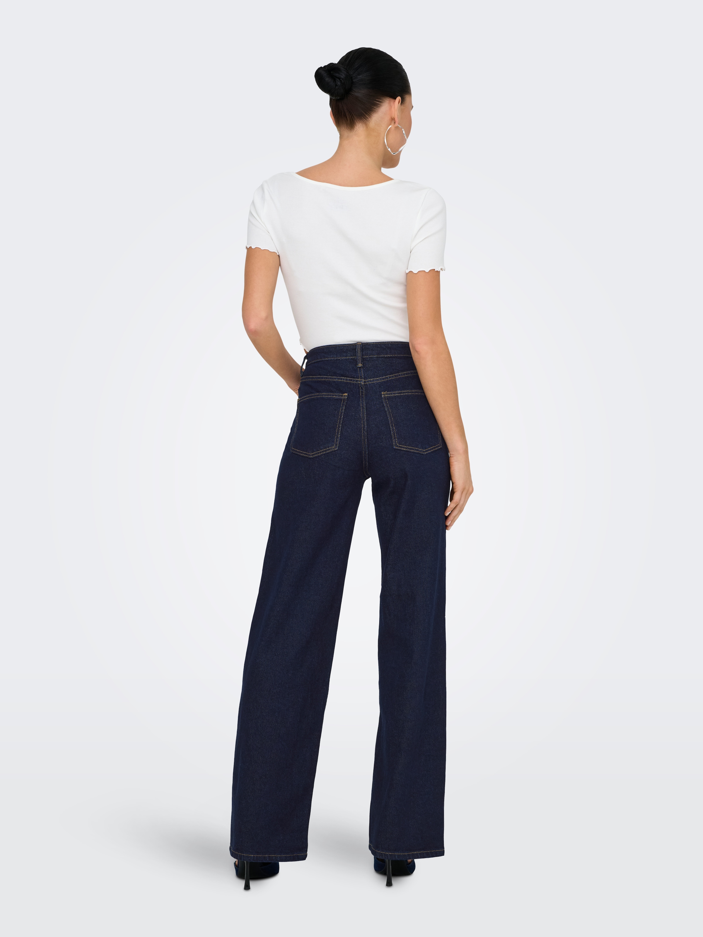 ONLY High-waist-Jeans »ONLJUICY HW WIDE RINSE DNM MAS763 NOOS« Baumwollmischung
