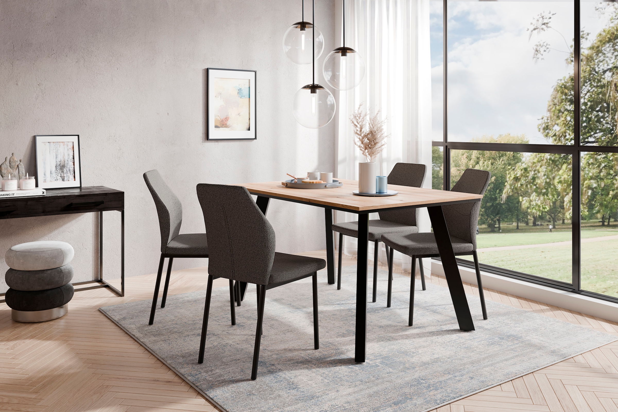 Home affaire Esstisch »Genf«, pflegeleichter Küchentisch, Breite 140 cm, Evoke Eichenachbildung