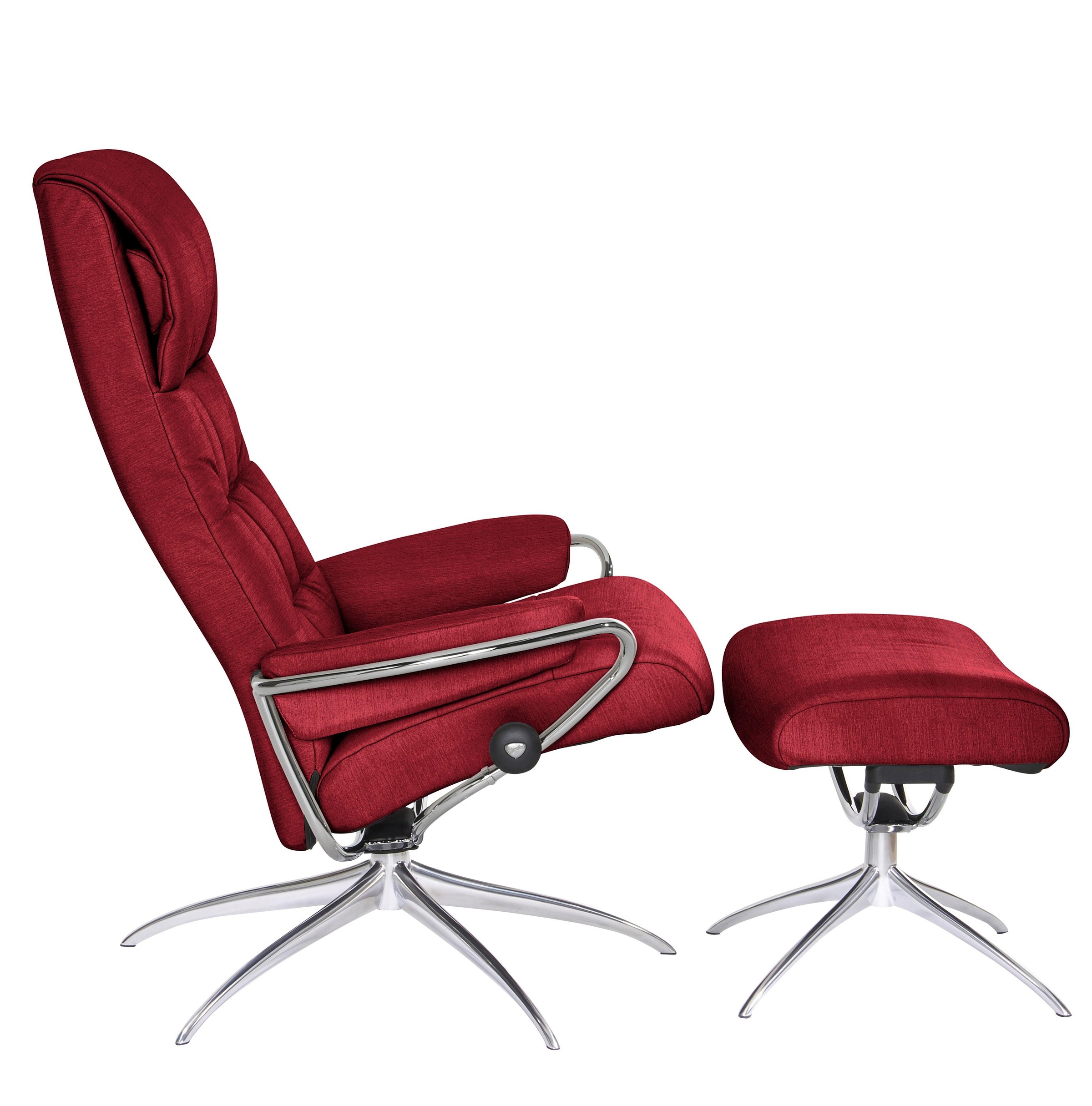 Stressless® Relaxsessel »London«, (Set, Relaxsessel mit Hocker), mit Hocker, High Back, mit Star Base, Gestell Chrom