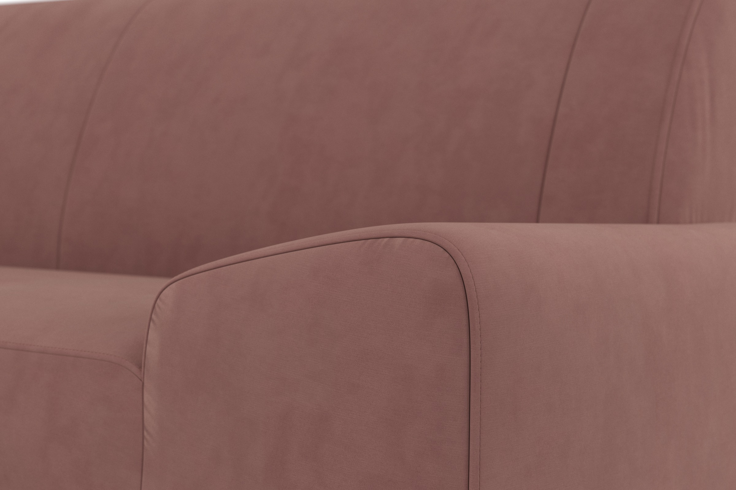 DOMO collection Ecksofa »Anzio L-Form, whlw. Bettfunktion, Federkern, hochwertig, Breite 271 cm«, Ohne Bettfunktion, Recamiere links, Samtoptik, malve