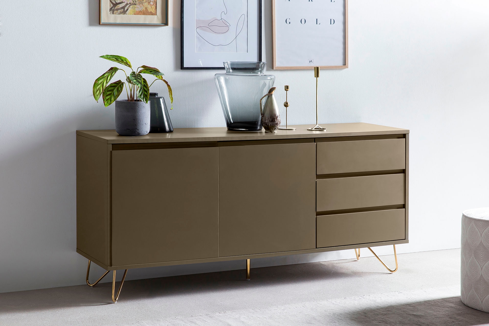 SalesFever Sideboard, Kommode mit Hairpin Beinen, Breite 150 cm