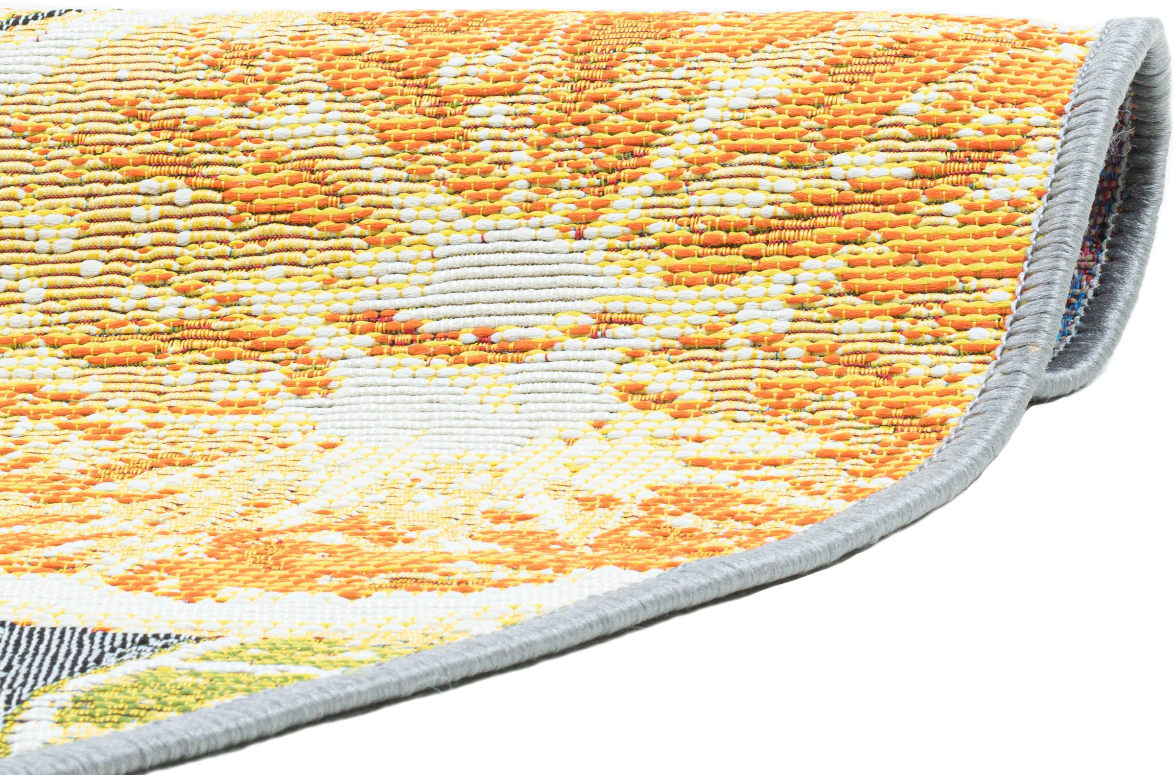 Sansibar Teppich »Rantum Beach 003«, rund, 5 mm Höhe, Flachgewebe, modernes Sommer Design, In- und Outdoor geeignet