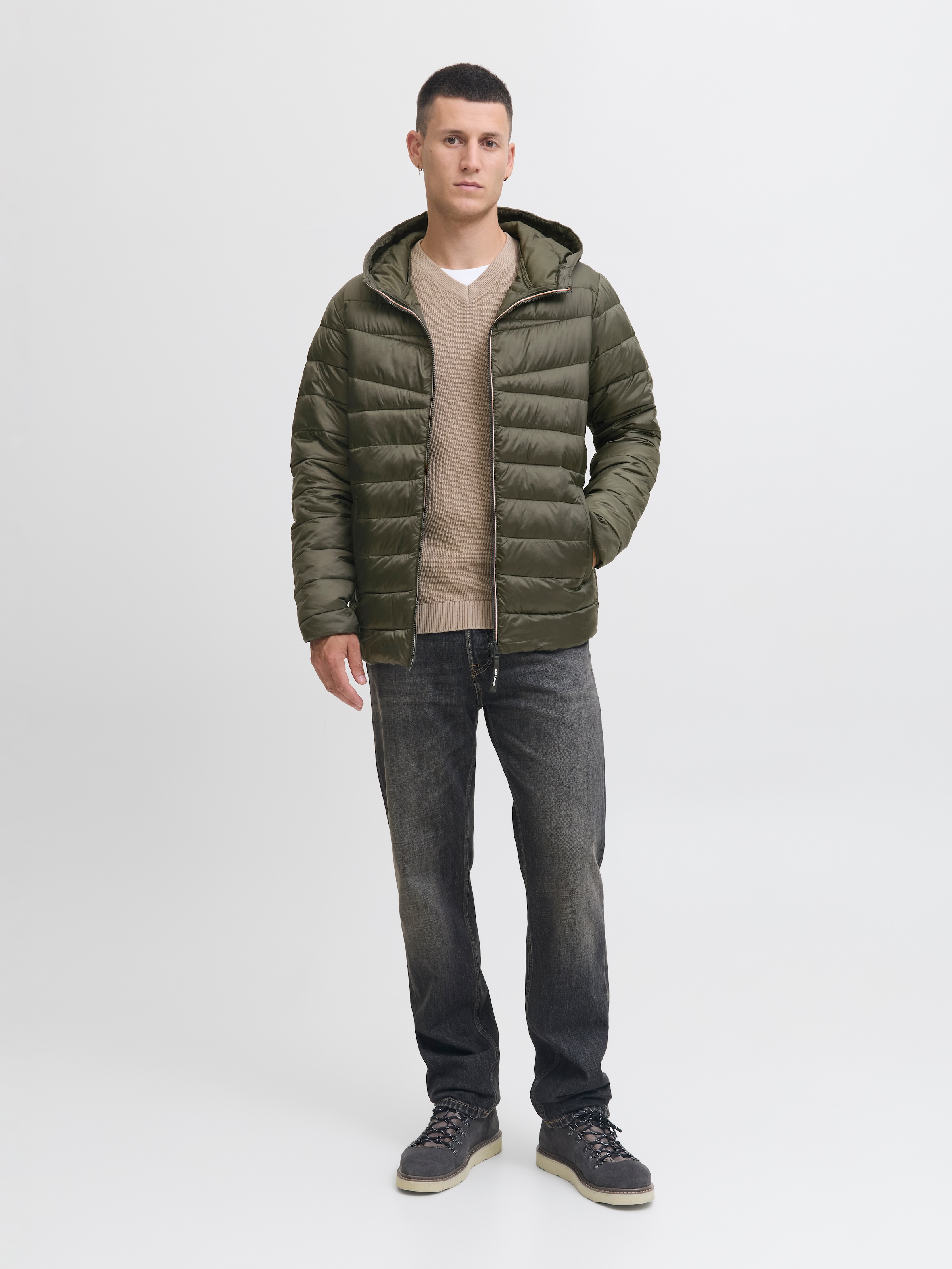 Jack & Jones Steppjacke »JJWEST LIGHT PUFFER HOOD« mit Kapuze