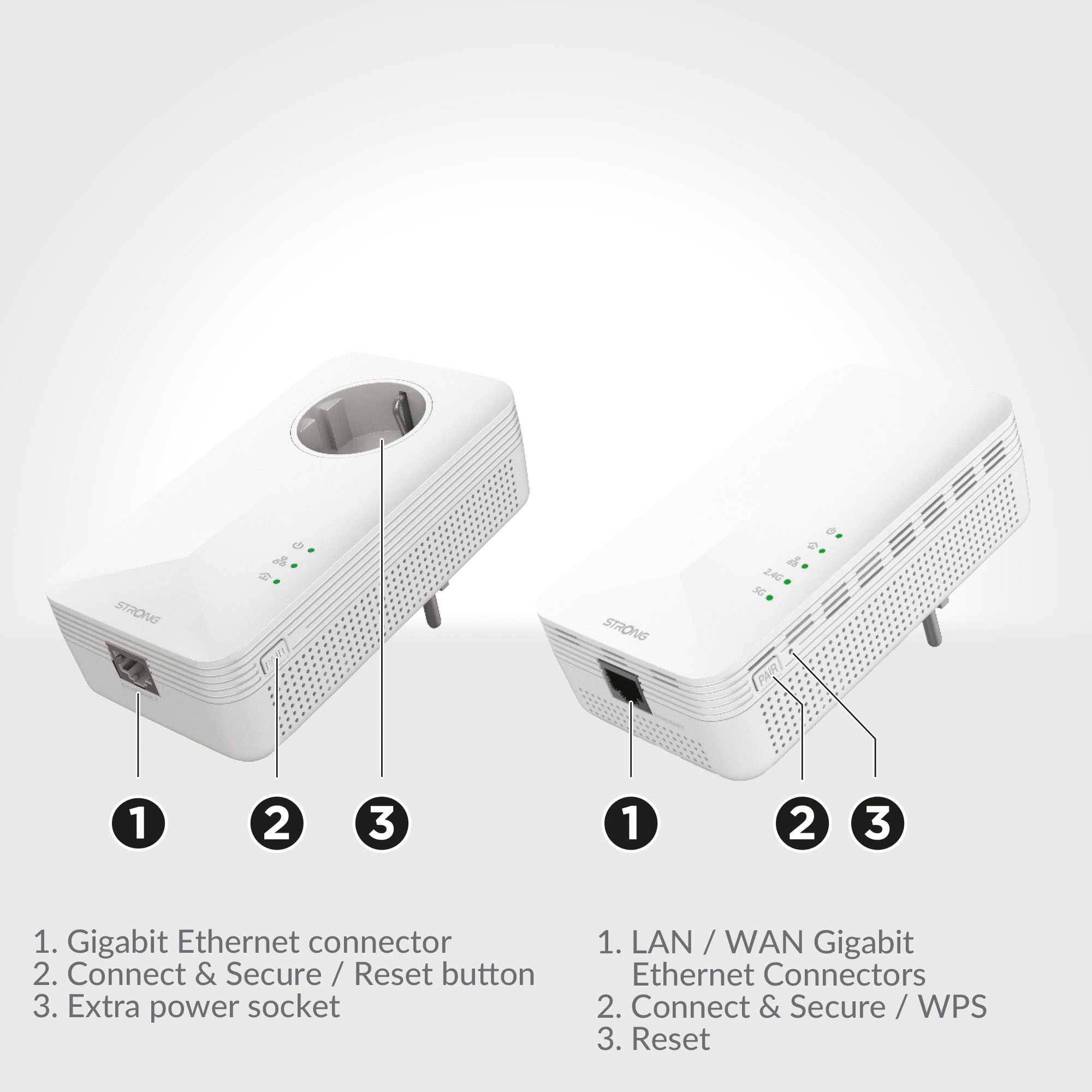 Strong Reichweitenverstärker »Powerline 1000 Mbit/s Set (2 Einheiten)«, (2 St.)