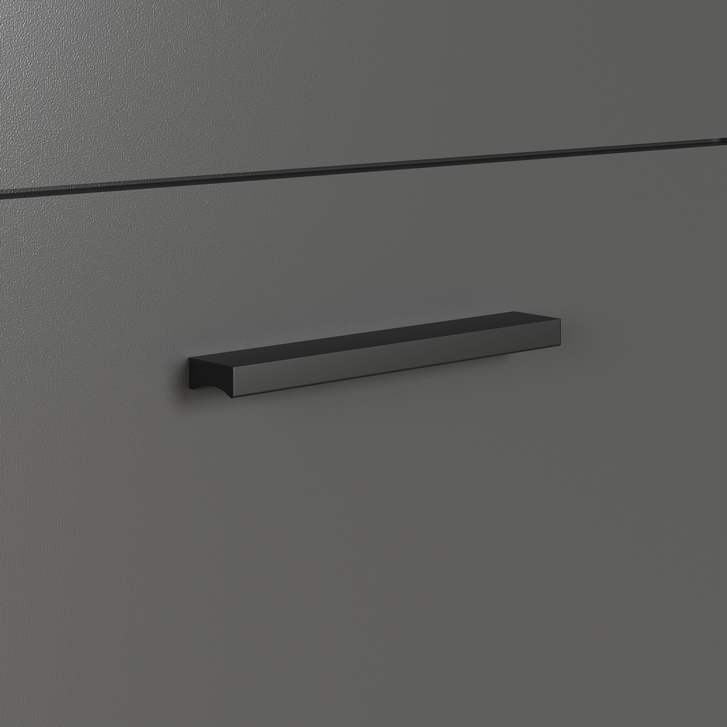 INOSIGN Highboard »Estepona«, (1 St.), Vitrine, Tür mit Rillen-Optik, Breite 91 cm