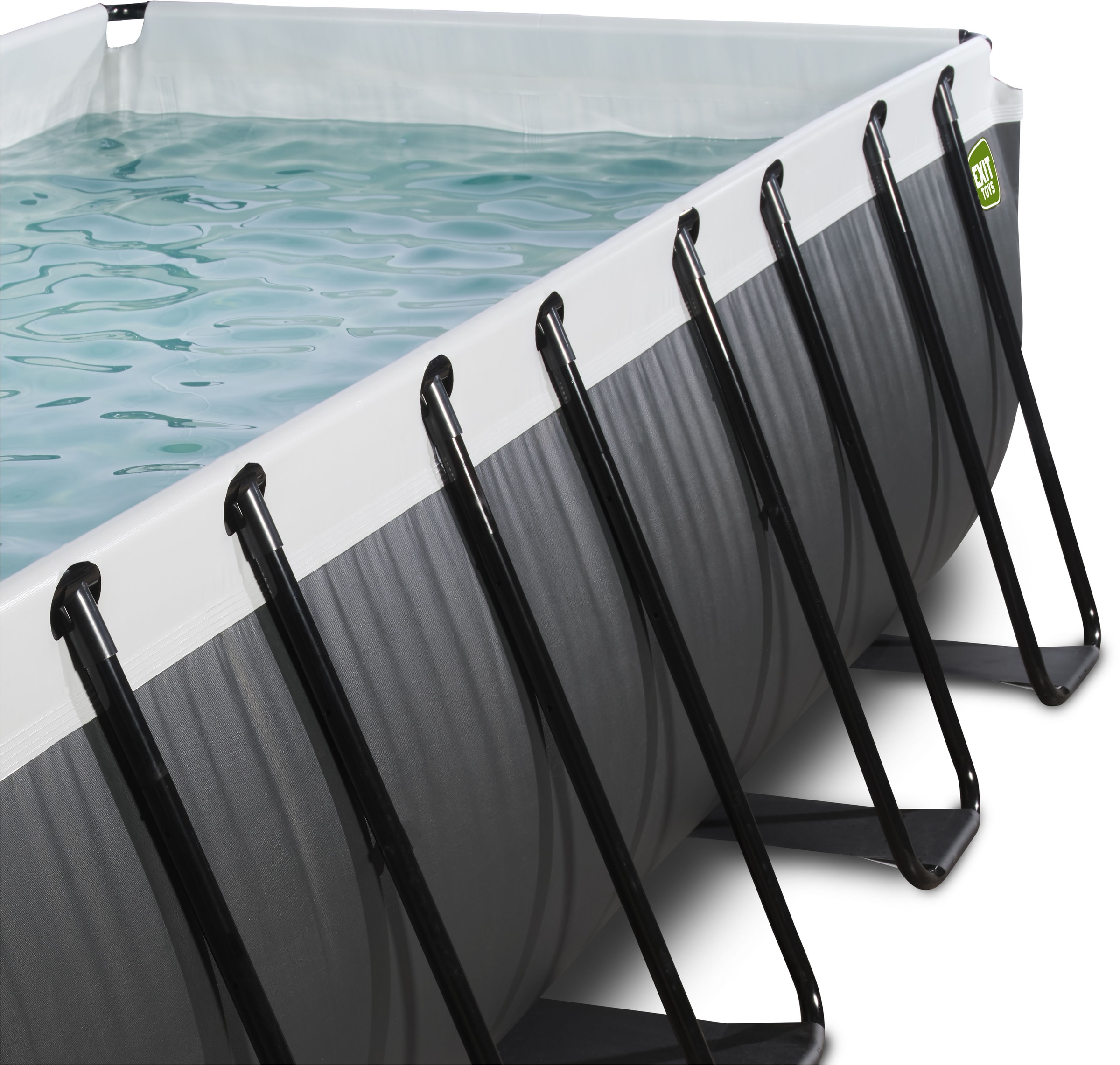 EXIT Framepool »inkl. Poolabdeckung und Wärmepumpe«, (Set, 5 tlg.), 5-tlg., BxLxH: 200x400x100 cm, mit Sandfilteranlage und Poolleiter