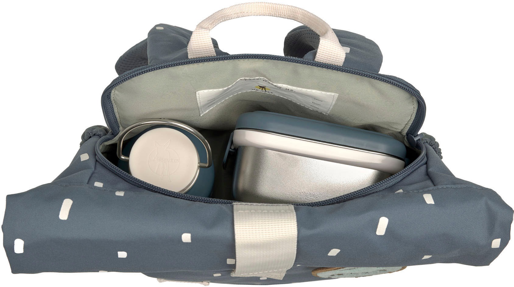 LÄSSIG Kinderrucksack »Happy Prints, Mini Rolltop, Midnight Blue«, Reflektoren