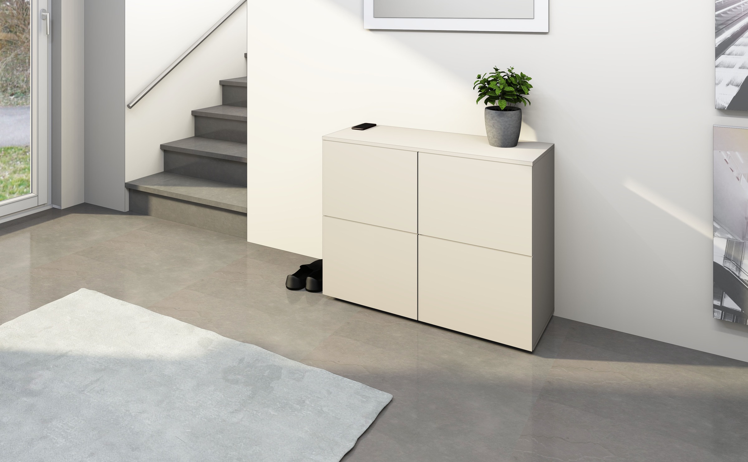 borchardt Möbel Kommode »Rova«, Breite 93 cm, 4-türig, Kommode mit viel Stauraum, kaschmir
