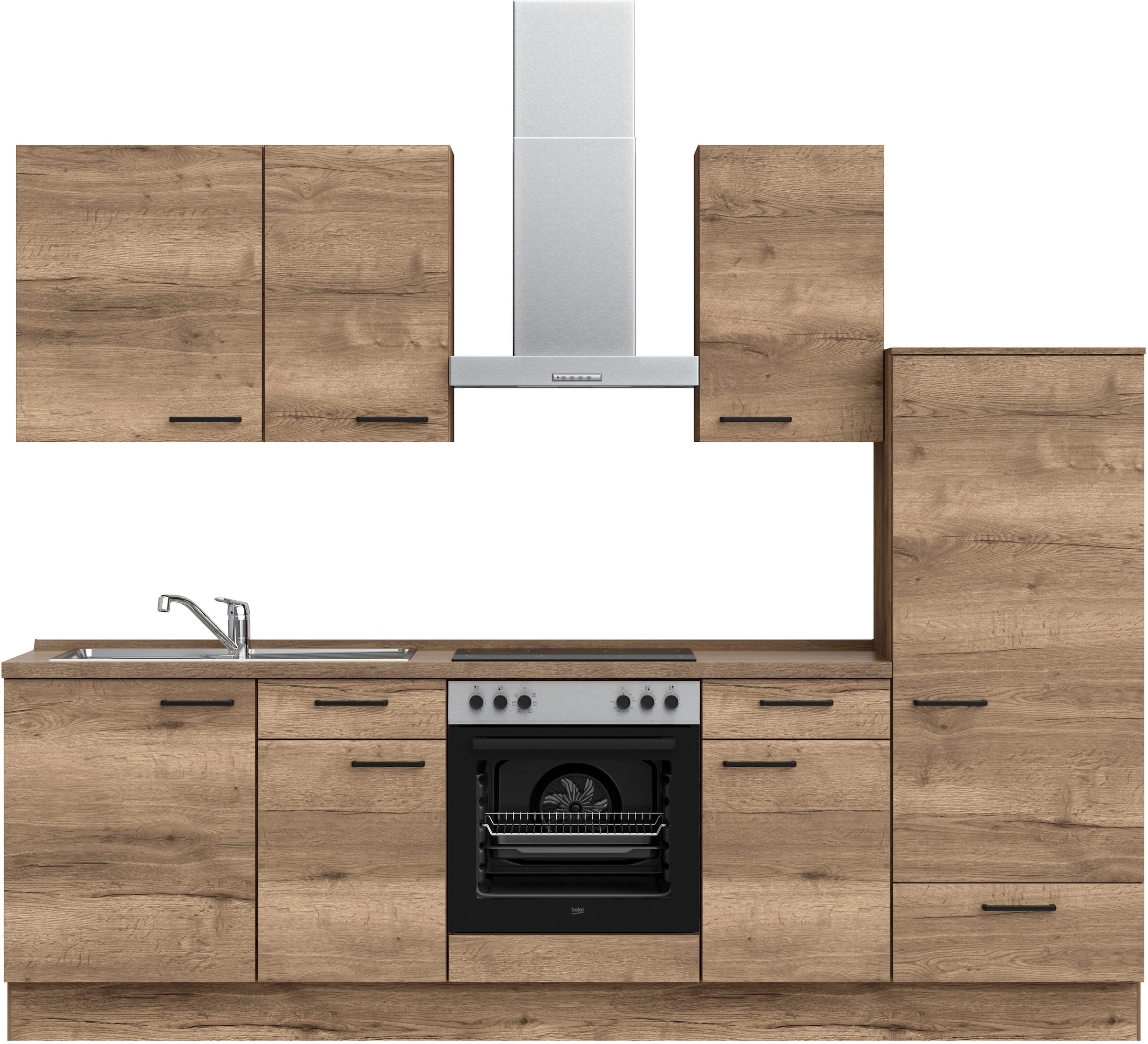 nobilia® Küchenzeile »"Structura I"« vormontiert, Ausrichtung wählbar, Breite 270 cm, wahlw. mit E-Geräten