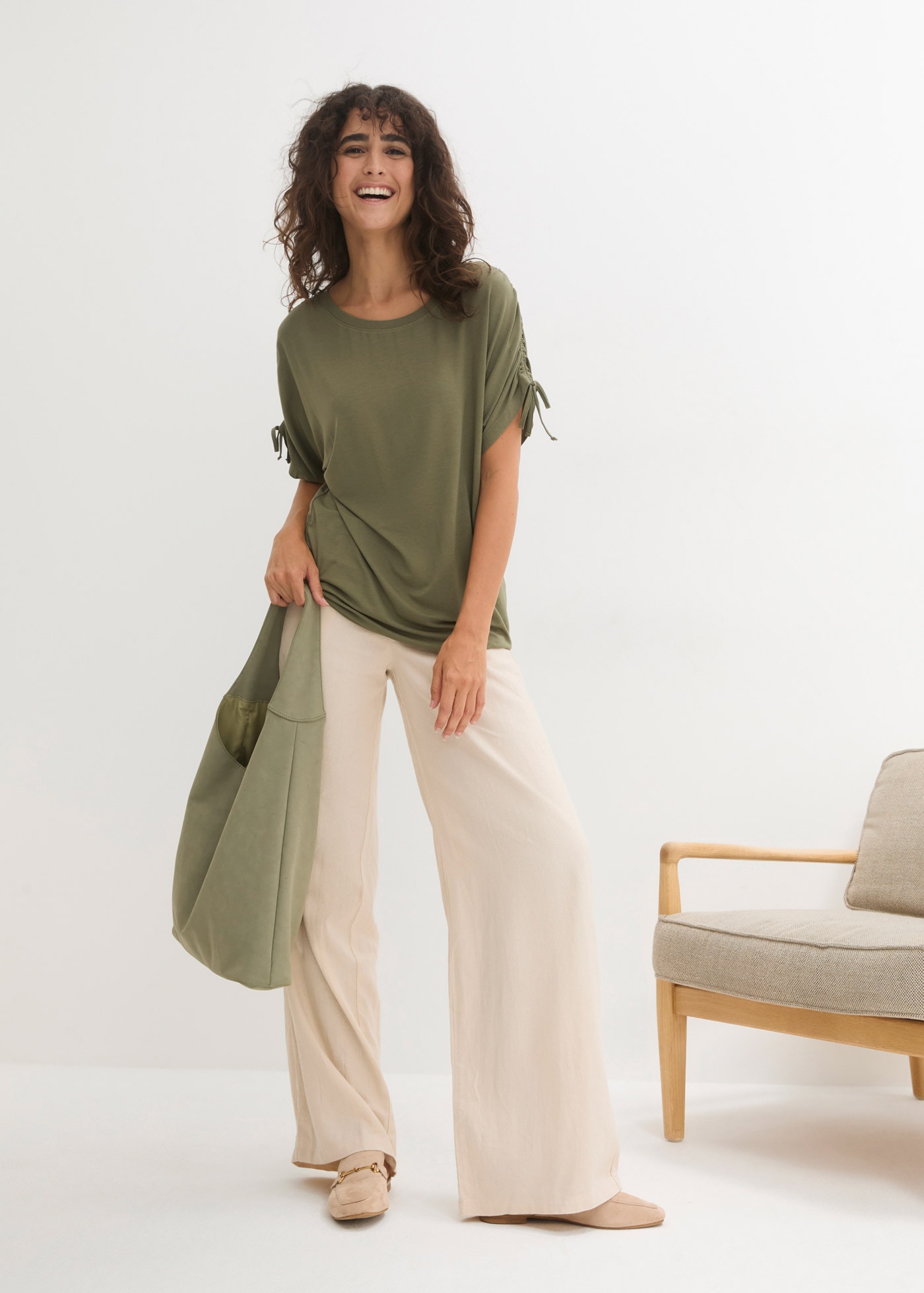 bonprix T-Shirt , Shirt aus fließender Viskose
