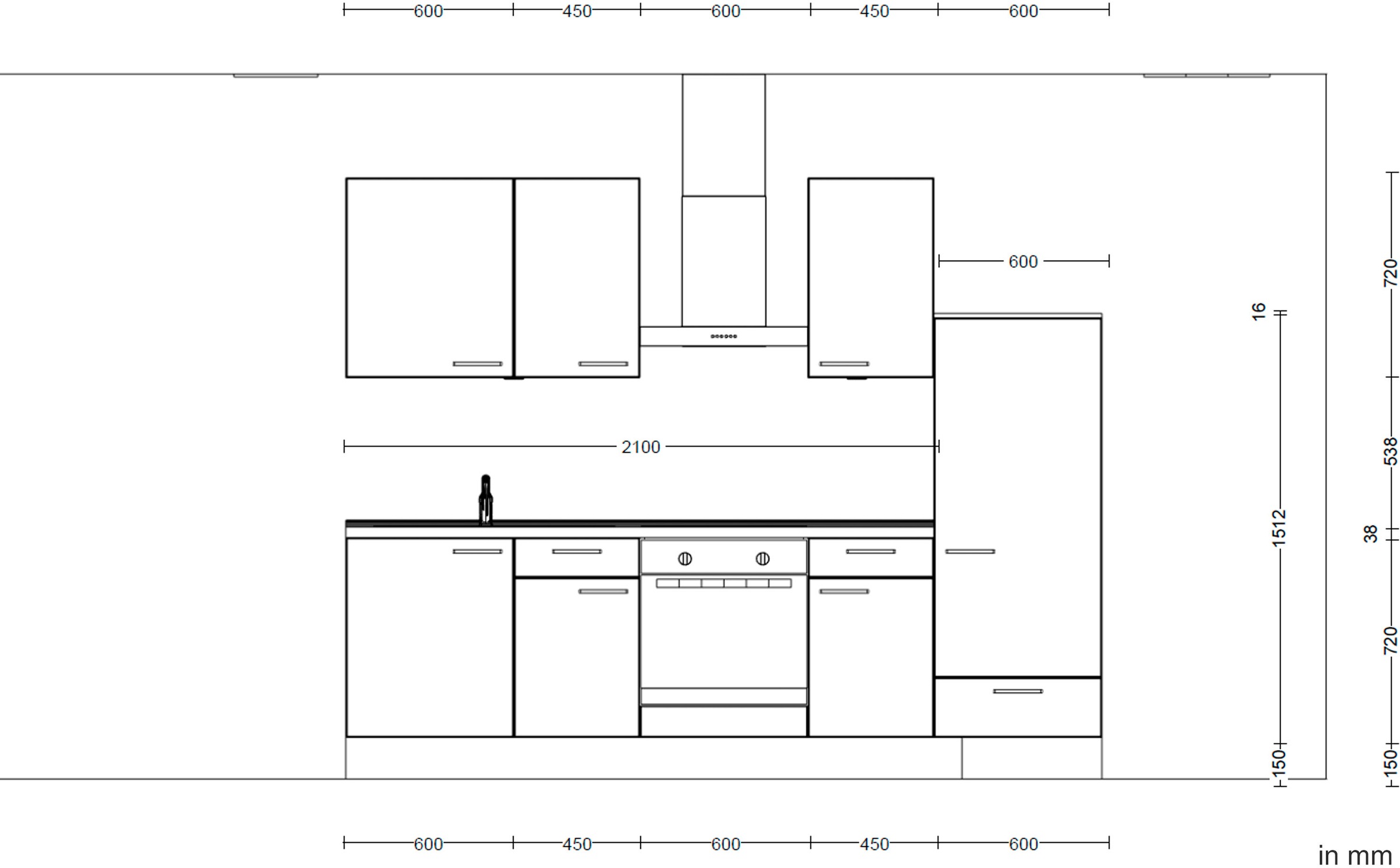 nobilia® Küchenzeile »"Touch I"«, vormontiert, Ausrichtung wählbar, Breite 270 cm, wahlw. mit E-Geräten