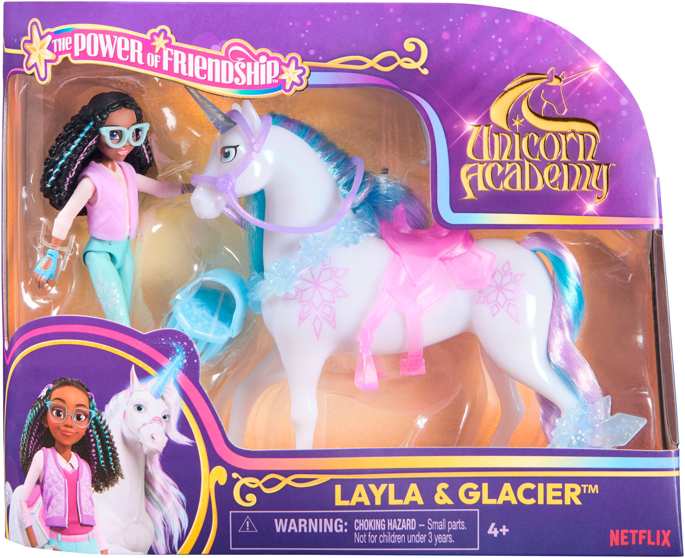 Spin Master Anziehpuppe »Unicorn Academy - Layla & Einhorn Glacier«, mit echter Mähne