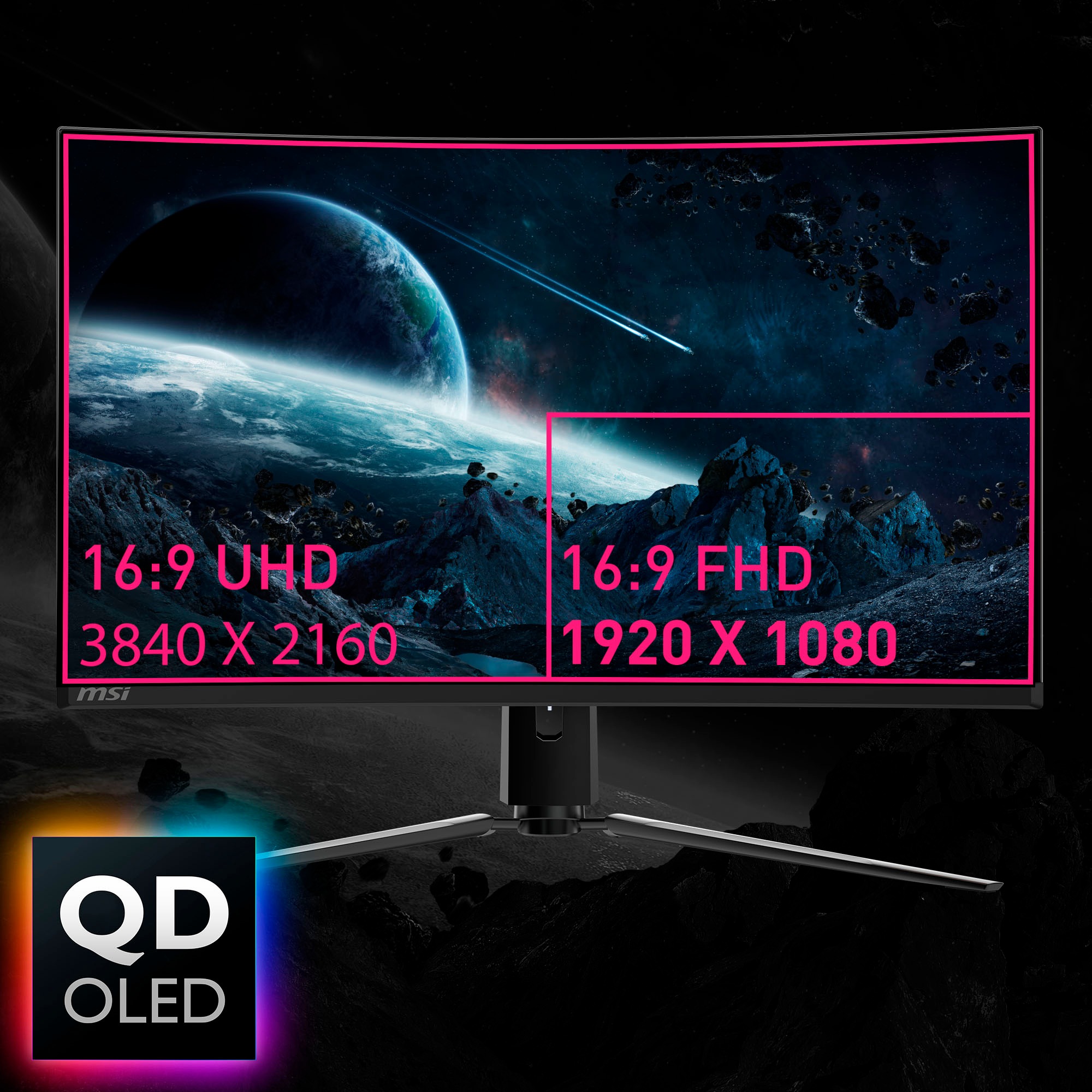 MSI Curved-Gaming-Monitor »MPG 321CURX QD-OLED«, 80 cm/32 Zoll, 3840 x 2160 px, 4K Ultra HD, 0,03 ms Reaktionszeit, 240 Hz