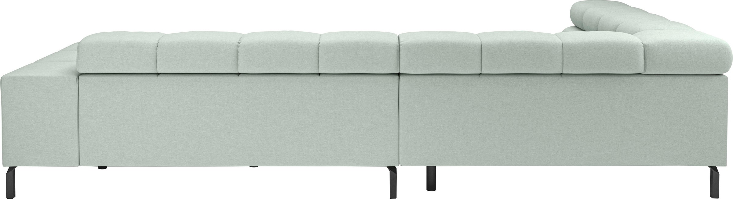INOSIGN Ecksofa »Ancona New, wahlweise motorische Sitztiefenverstellung, auch in Cord«, feine Steppung, mit Kopfteilverstellung, 3 Zierkissen, L-Form