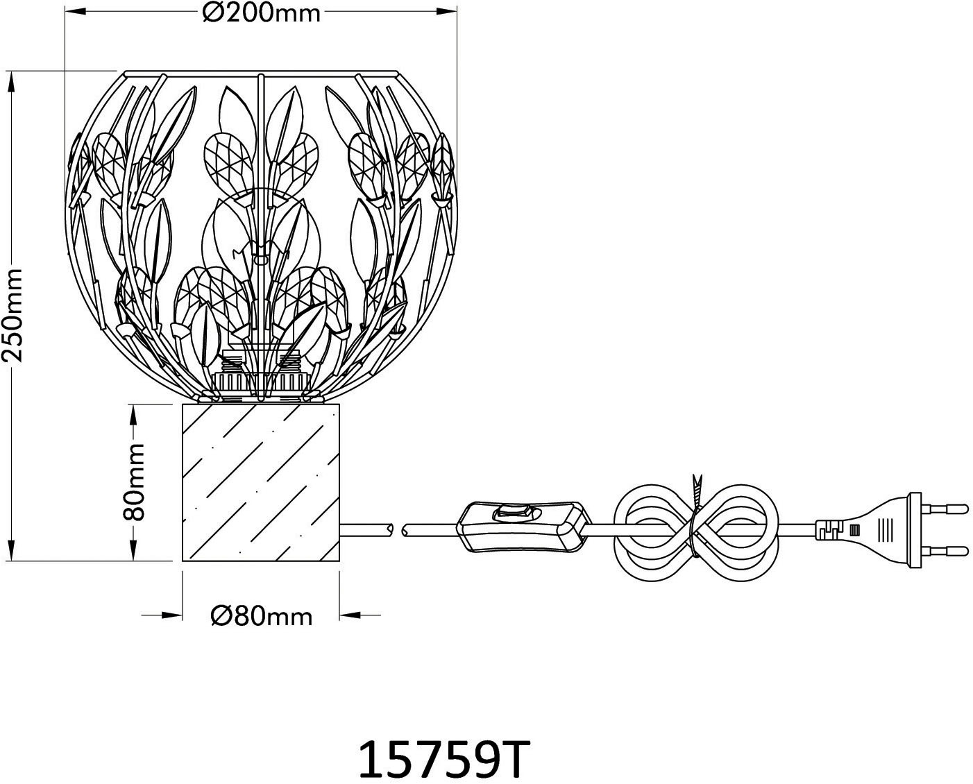 GLOBO LIGHTING Tischleuchte »MIKA« E27 1 Stk. Tischlampe Nachttischlampe Deko-Tischleuchte Schlafzimmer