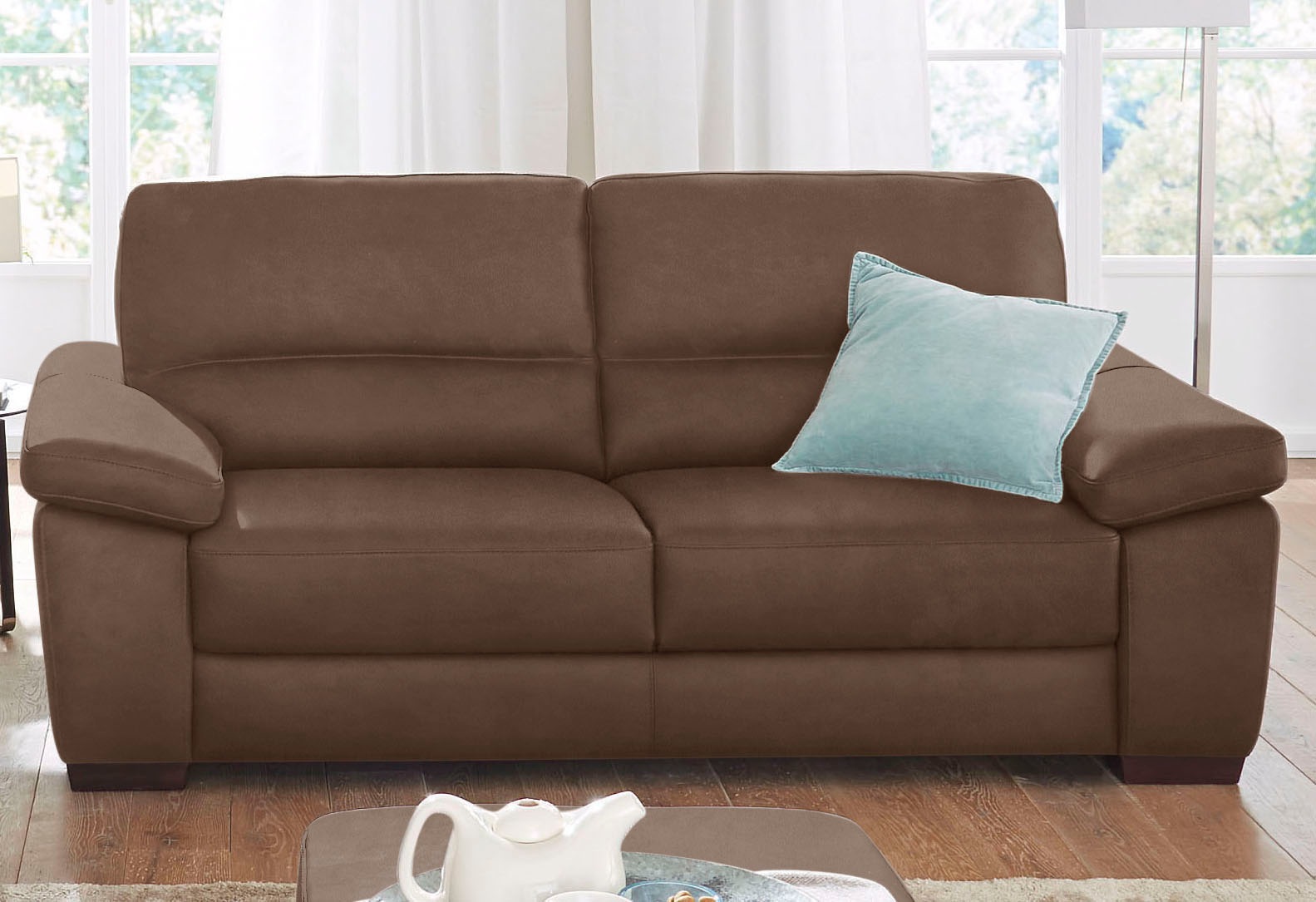 CALIA ITALIA Polstergarnitur »Gaia, hochwertige Garnitur aus 2-Sitzer & 3-Sitzer im edlen Design«, (Set, 2 tlg.), aus pflegeleichtem Luxus-Microfaser Ginevra Hydro Care