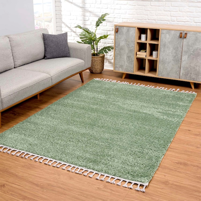 Carpet City Hochflor-Teppich »Pulpy 100«, rechteckig, sehr weich, mit  Fransen, uni, viele Größen, Wohnzimmer, Schafzimmer bequem und schnell  bestellen